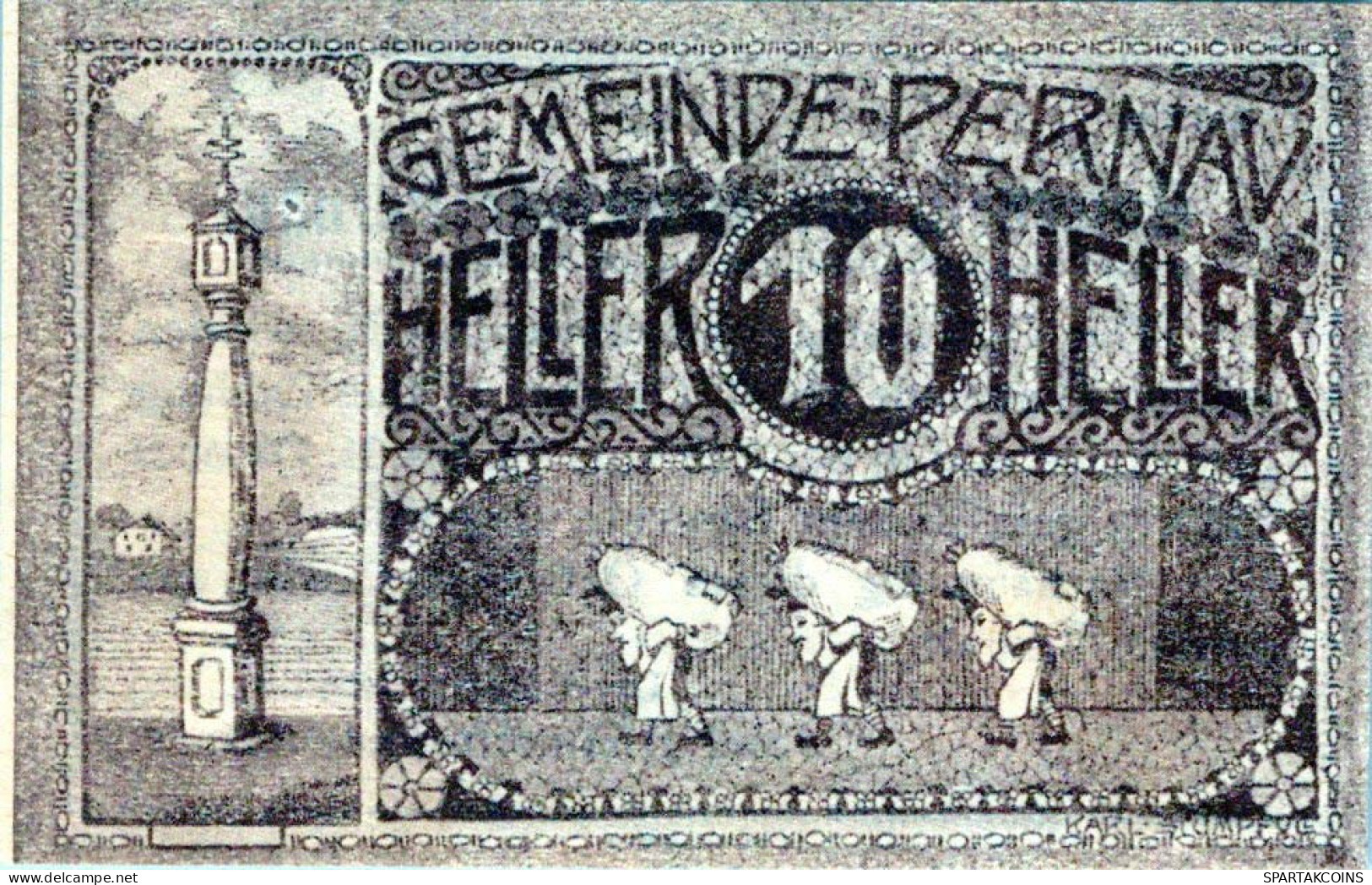 10 HELLER 1920 Stadt PERNAU Oberösterreich Österreich Notgeld Banknote #PE333 - [11] Emissions Locales