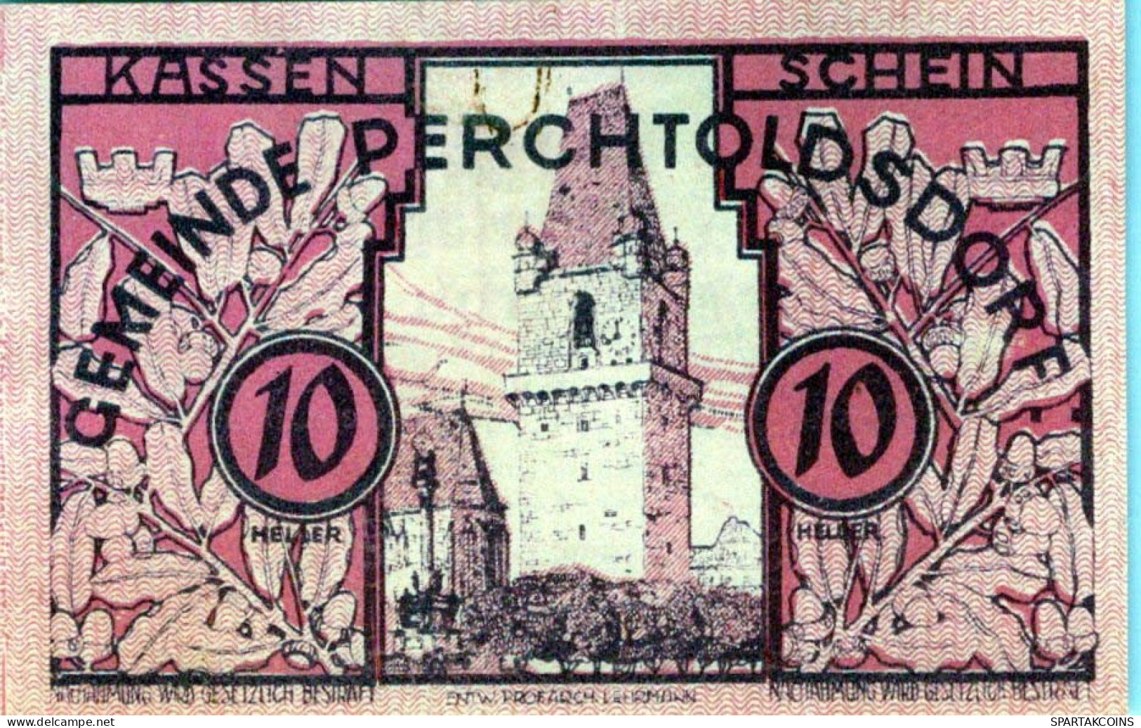 10 HELLER 1920 Stadt PERCHTOLDSDORF Niedrigeren Österreich Notgeld #PE305 - [11] Emissions Locales