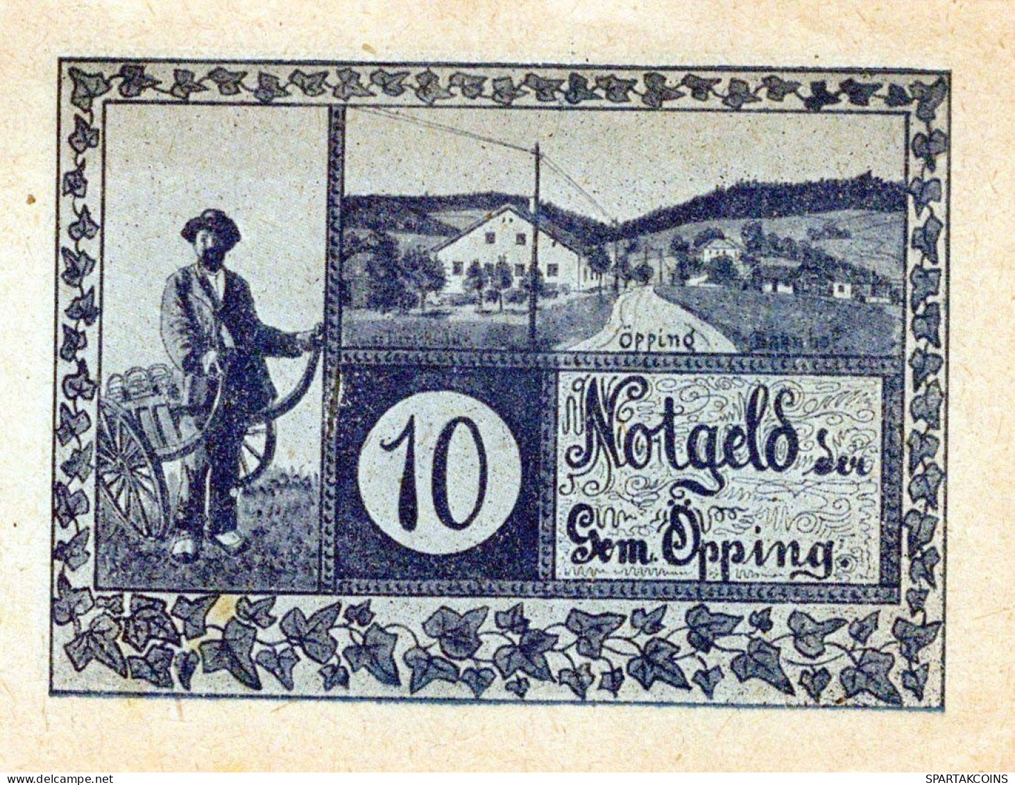 10 HELLER 1920 Stadt OPPING Oberösterreich Österreich Notgeld Banknote #PF745 - [11] Local Banknote Issues