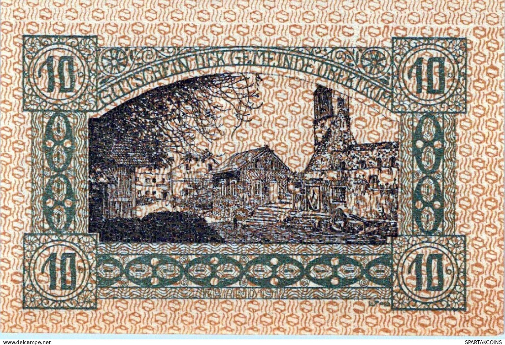 10 HELLER 1920 Stadt OBERTRUM Salzburg Österreich Notgeld Banknote #PE483 - [11] Lokale Uitgaven