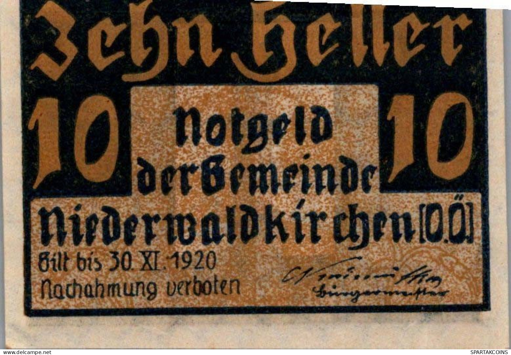 10 HELLER 1920 Stadt NIEDERWALDKIRCHEN Oberösterreich Österreich UNC Österreich #PH456 - Lokale Ausgaben