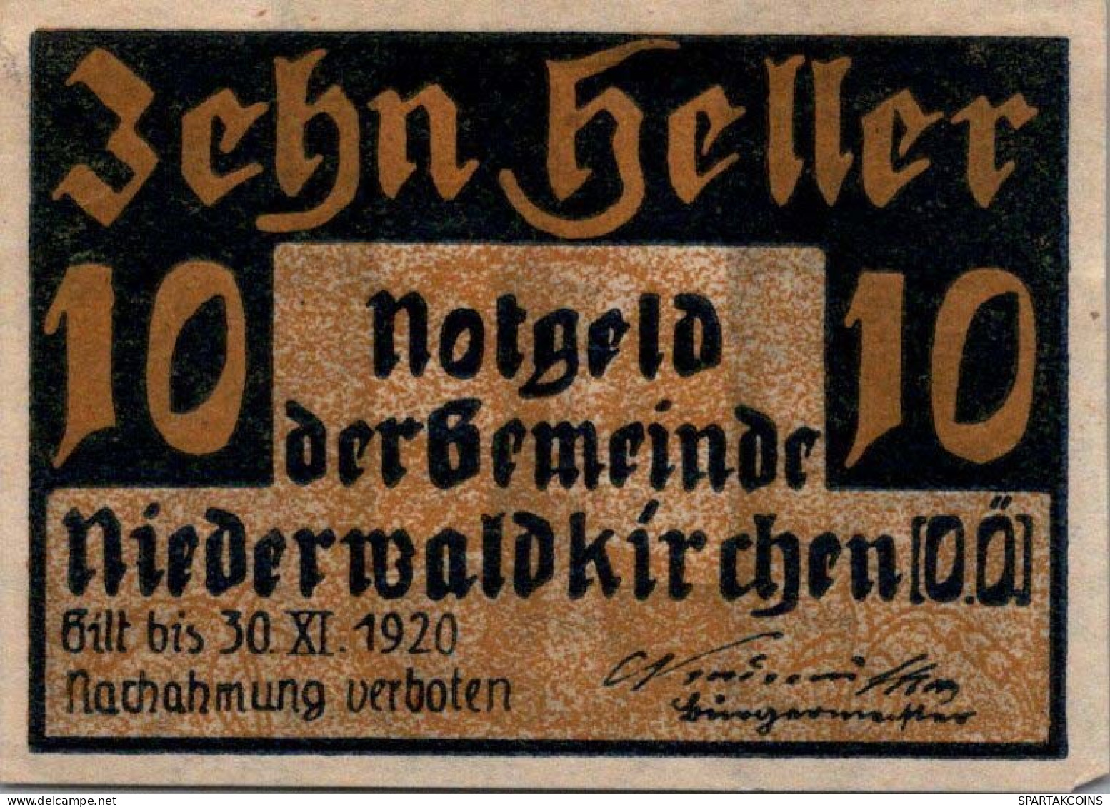 10 HELLER 1920 Stadt NIEDERWALDKIRCHEN Oberösterreich Österreich UNC Österreich #PI851 - [11] Emissioni Locali