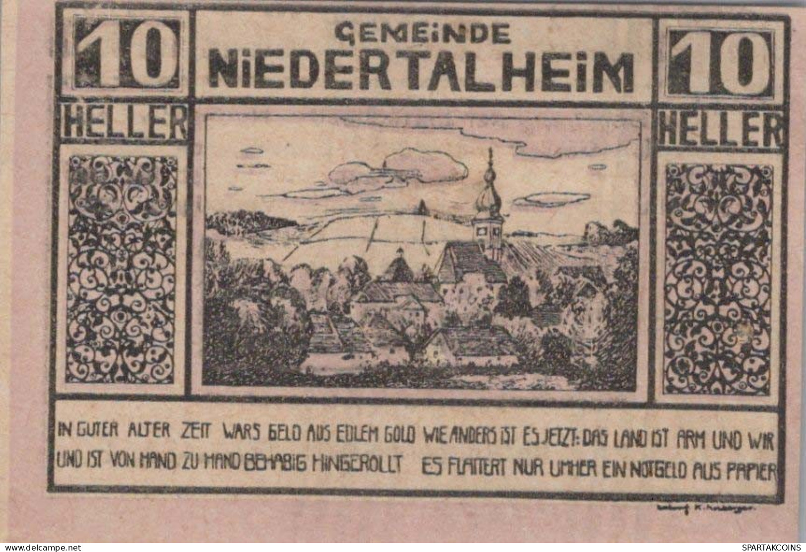10 HELLER 1920 Stadt NIEDERTALHEIM Oberösterreich Österreich Notgeld #PE457 - [11] Lokale Uitgaven