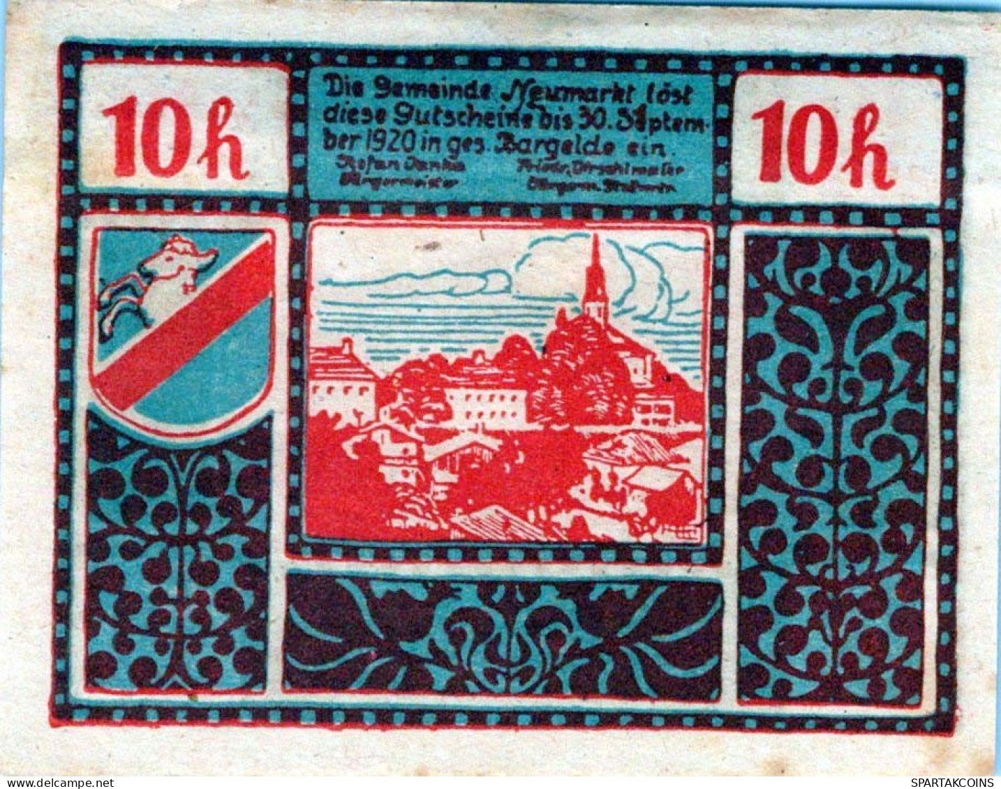 10 HELLER 1920 Stadt NEUMARKT BEI SALZBURG Salzburg Österreich Notgeld #PI290 - [11] Lokale Uitgaven