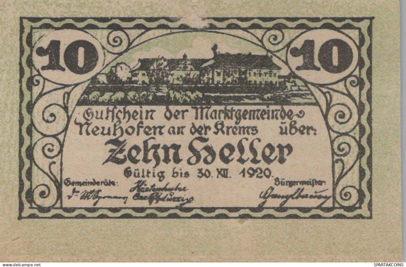 10 HELLER 1920 Stadt NEUHOFEN AN DER KREMS Oberösterreich Österreich #PI240 - [11] Local Banknote Issues