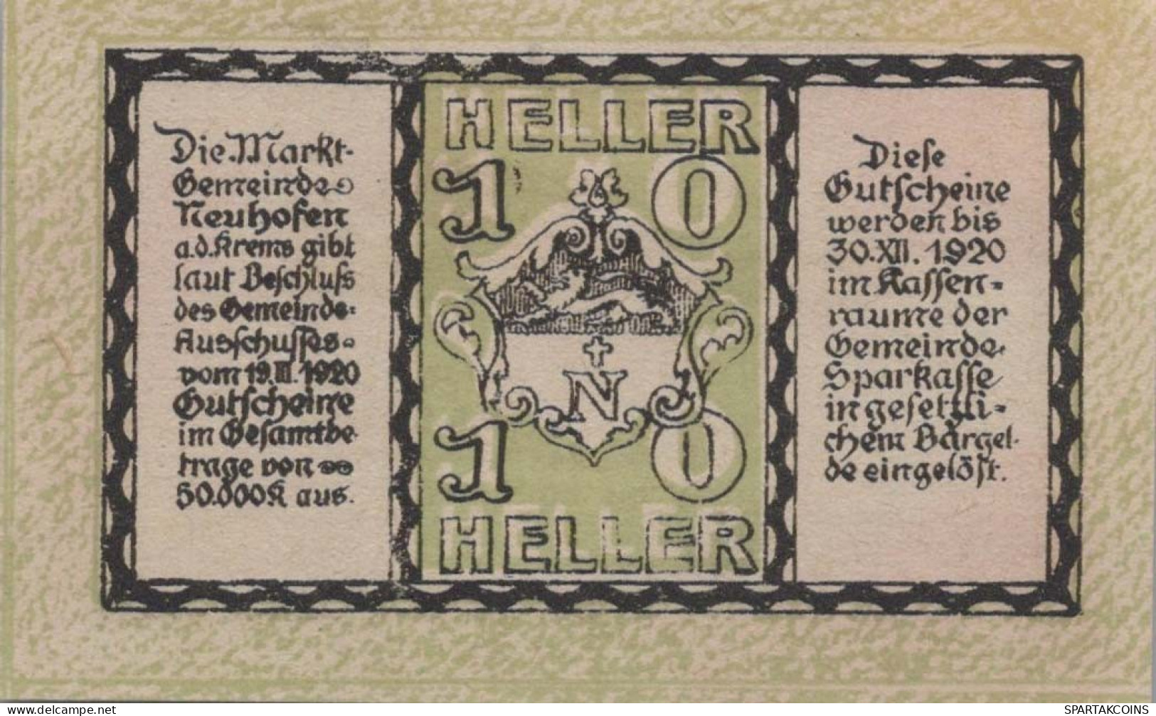 10 HELLER 1920 Stadt NEUHOFEN AN DER KREMS Oberösterreich Österreich #PE231 - [11] Lokale Uitgaven