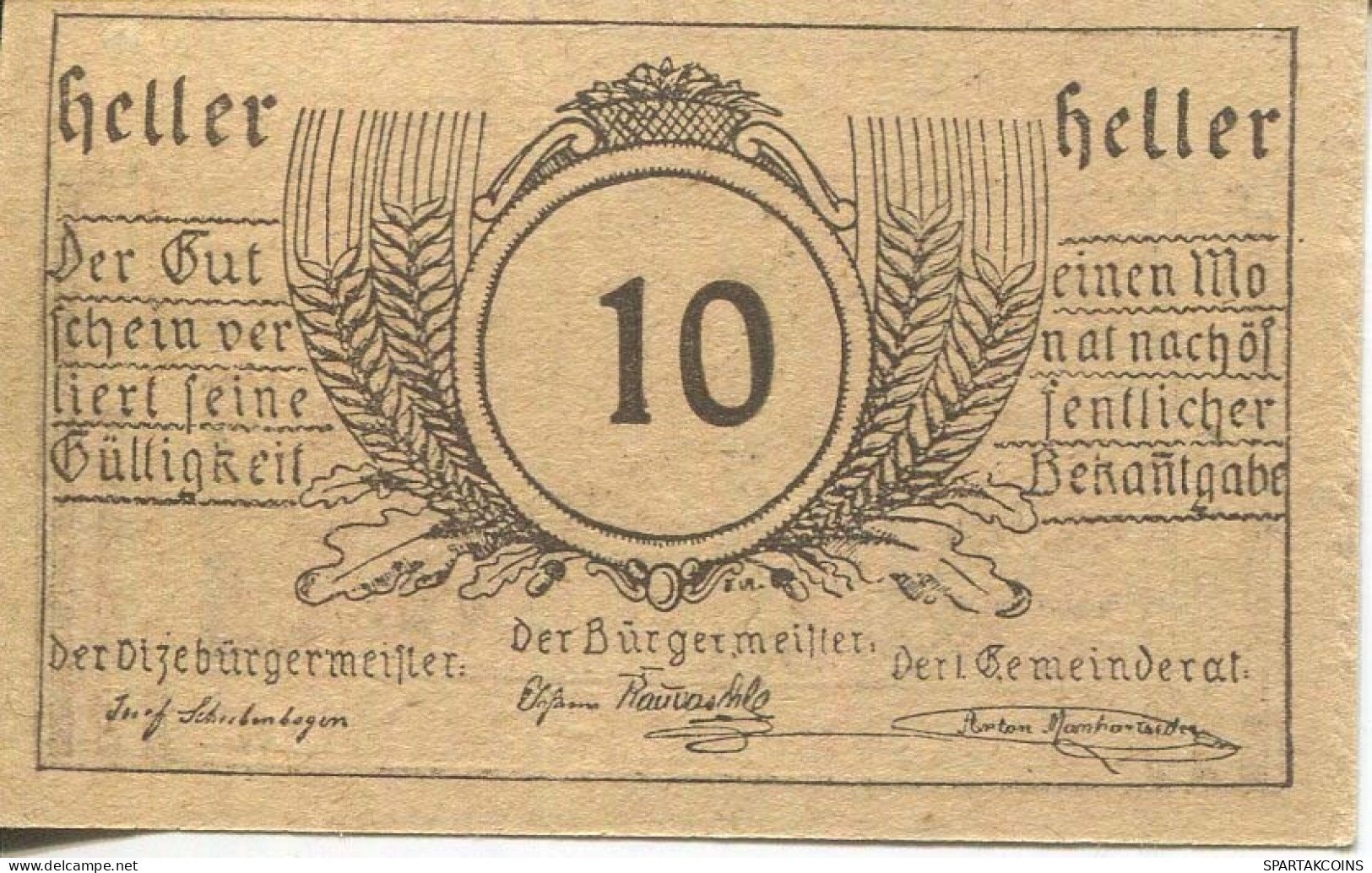 10 HELLER 1920 Stadt MUNDERFING Oberösterreich Österreich Notgeld Papiergeld Banknote #PL794 - Lokale Ausgaben