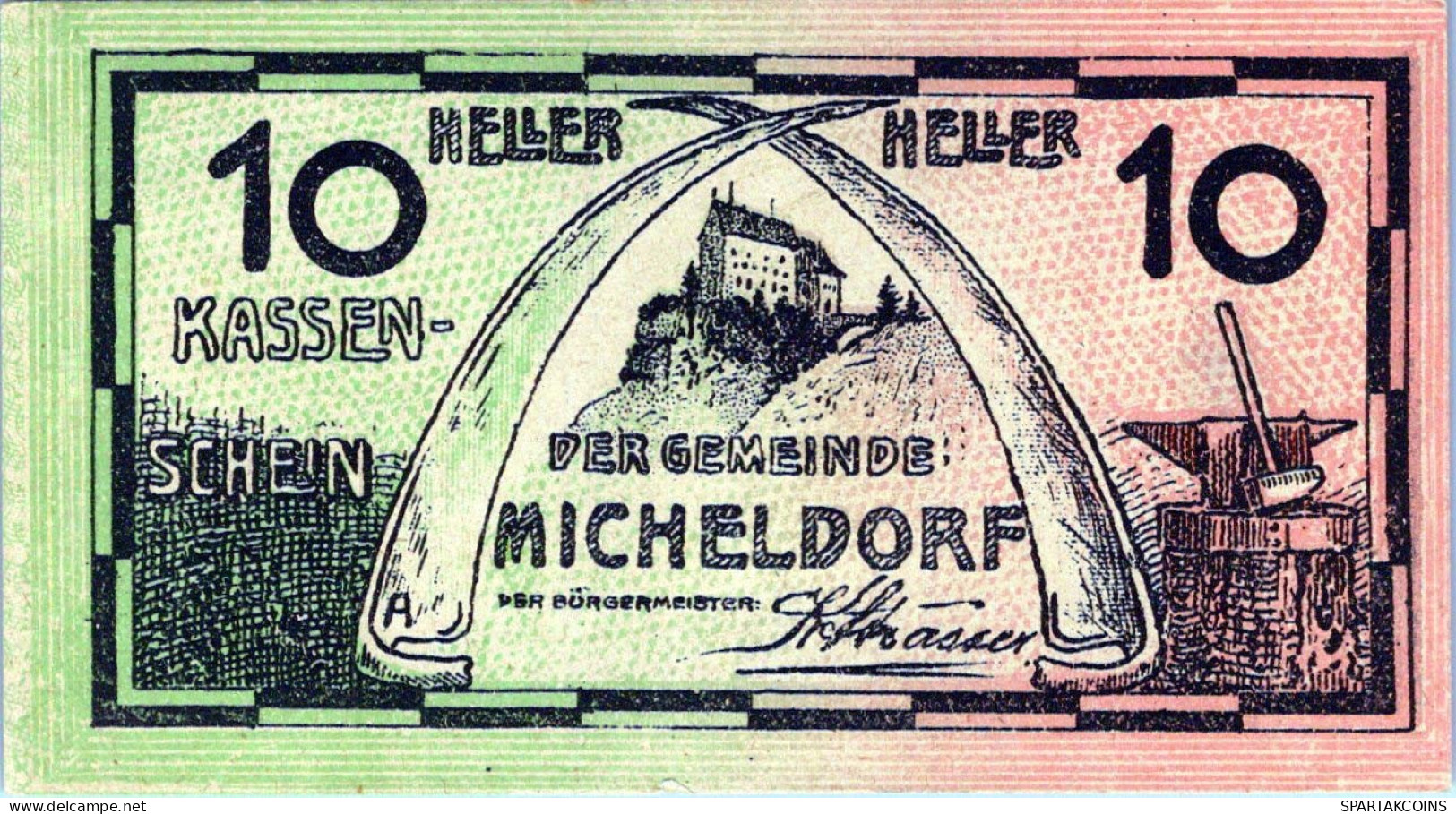 10 HELLER 1920 Stadt MICHELDORF Oberösterreich Österreich Notgeld Papiergeld Banknote #PG955 - [11] Emissions Locales