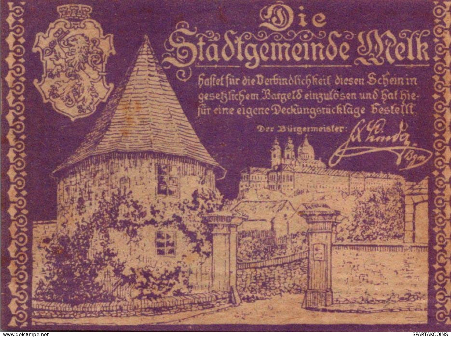 10 HELLER 1920 Stadt MELK Niedrigeren Österreich Notgeld Papiergeld Banknote #PG627 - [11] Emissioni Locali