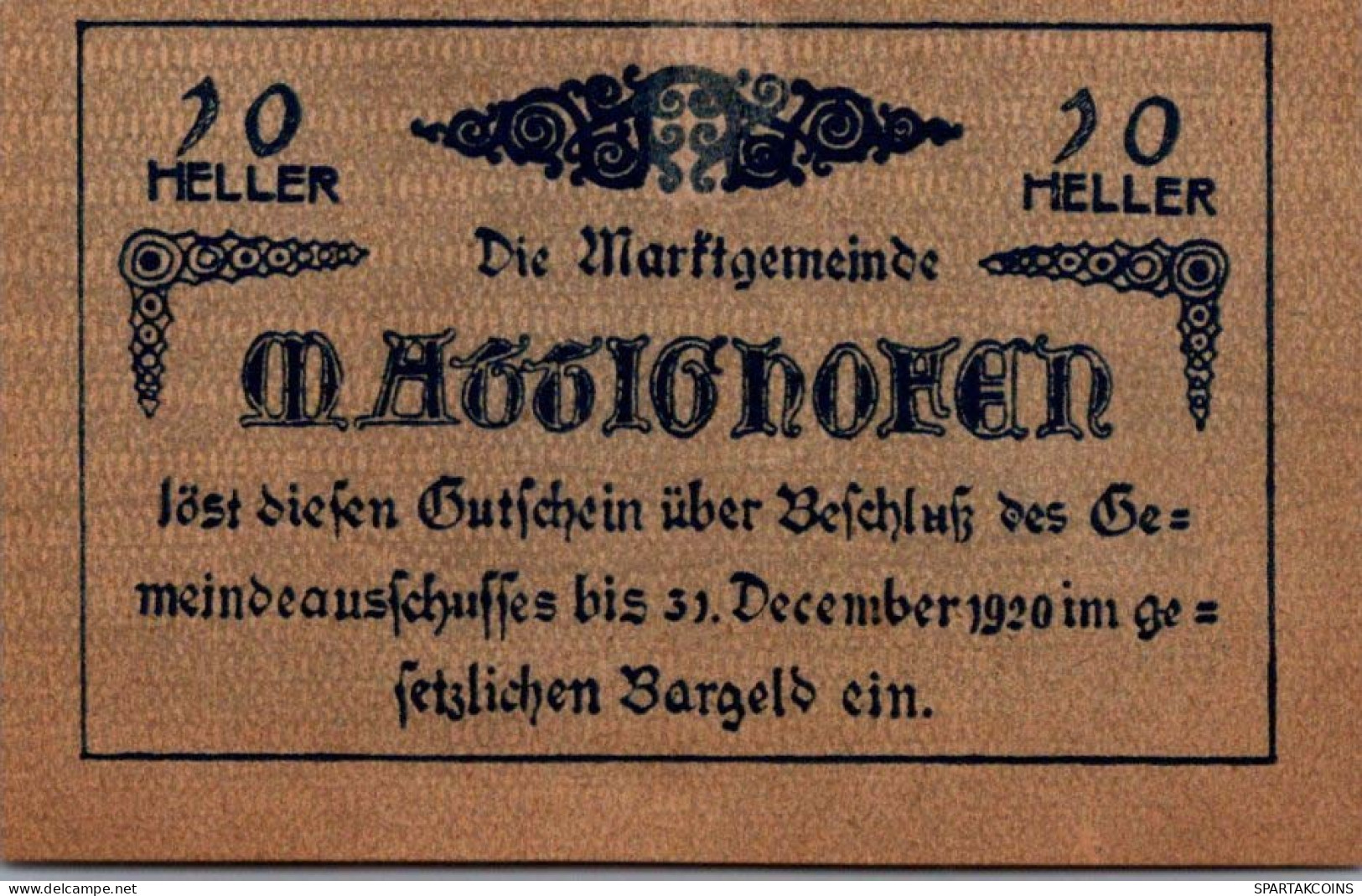 10 HELLER 1920 Stadt MATTIGHOFEN Oberösterreich Österreich Notgeld #PI316 - [11] Local Banknote Issues