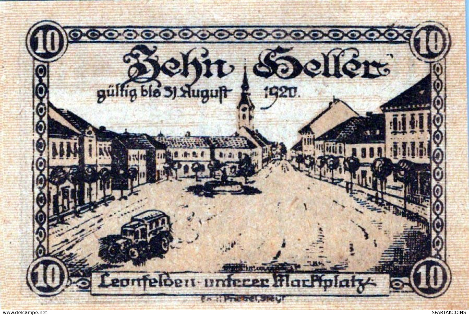 10 HELLER 1920 Stadt LEONFELDEN Oberösterreich Österreich Notgeld #PI156 - Lokale Ausgaben