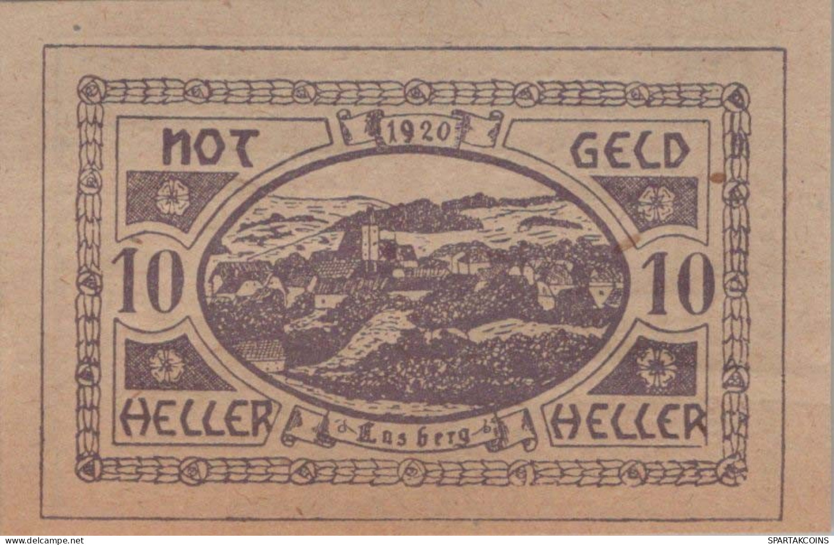 10 HELLER 1920 Stadt LASBERG Oberösterreich Österreich Notgeld Papiergeld Banknote #PG598 - [11] Lokale Uitgaven