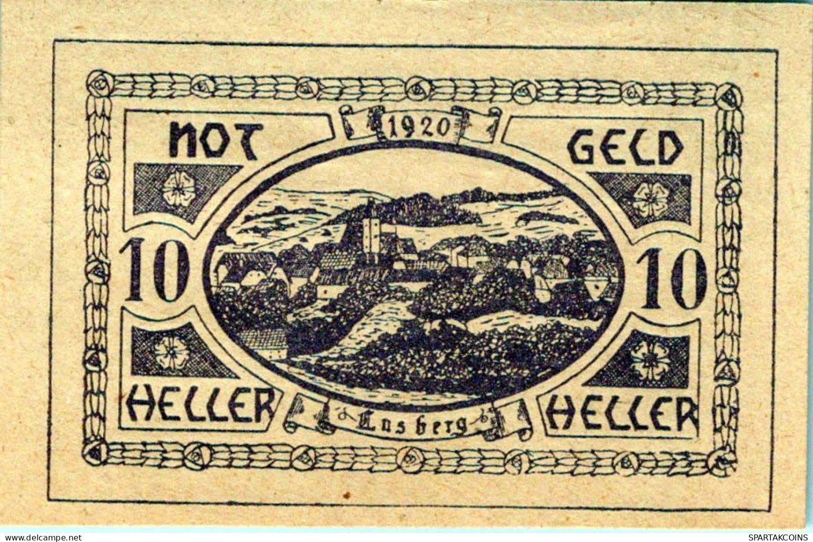 10 HELLER 1920 Stadt LASBERG Oberösterreich Österreich Notgeld Papiergeld Banknote #PG935 - [11] Emissions Locales