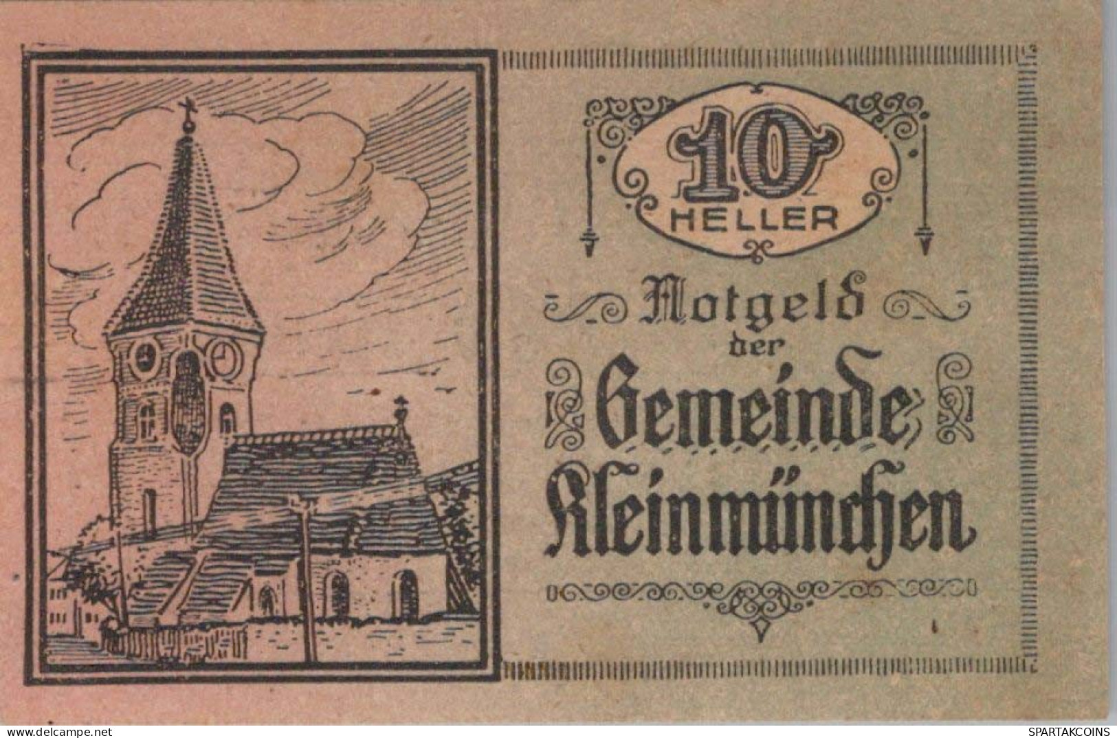 10 HELLER 1920 Stadt KLEINMÜNCHEN Oberösterreich Österreich Notgeld #PD708 - Lokale Ausgaben