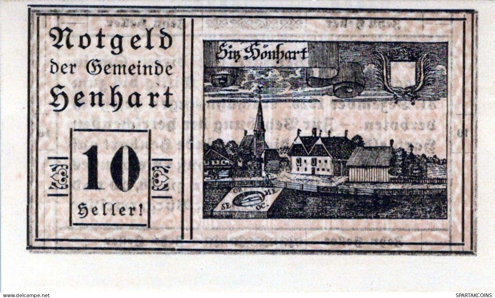 10 HELLER 1920 Stadt HENHART Oberösterreich Österreich Notgeld Papiergeld Banknote #PG584 - [11] Lokale Uitgaven