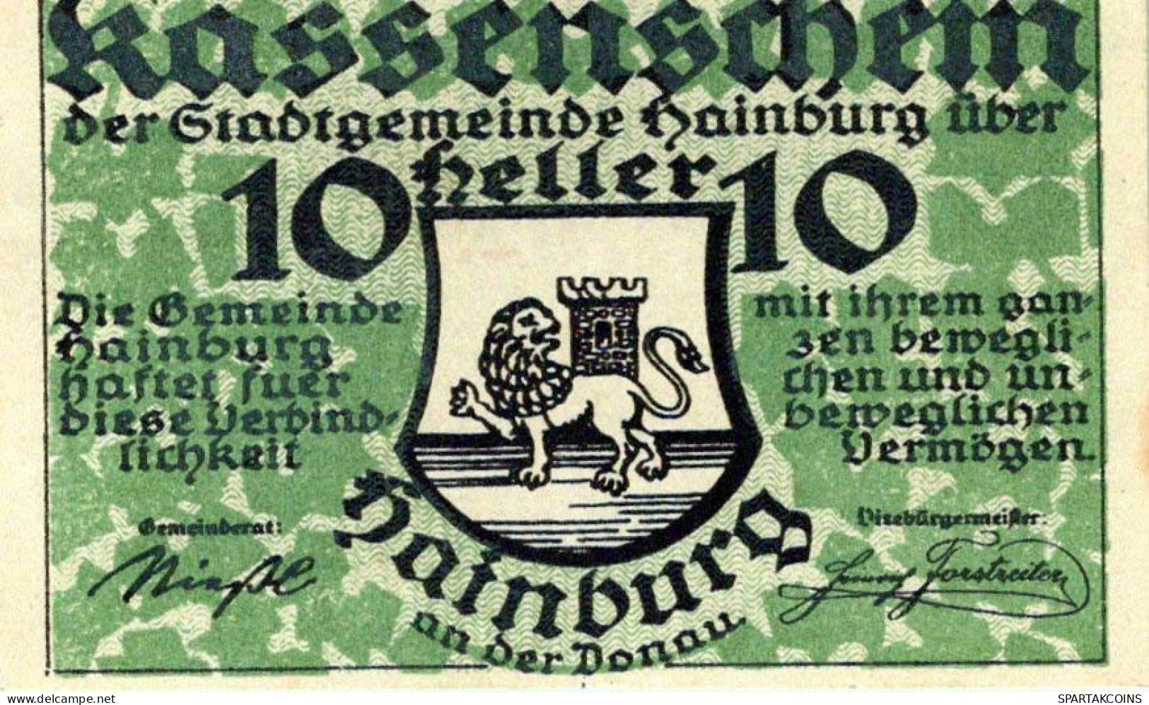 10 HELLER 1920 Stadt HAINBURG AN DER DONAU Niedrigeren Österreich #PD675 - [11] Emisiones Locales