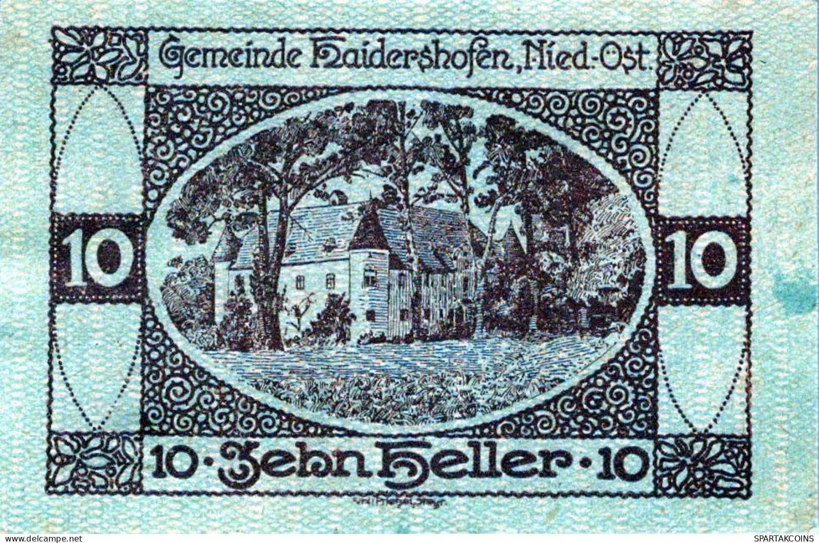 10 HELLER 1920 Stadt HAIDERSHOFEN Niedrigeren Österreich Notgeld Papiergeld Banknote #PG503 - [11] Emisiones Locales