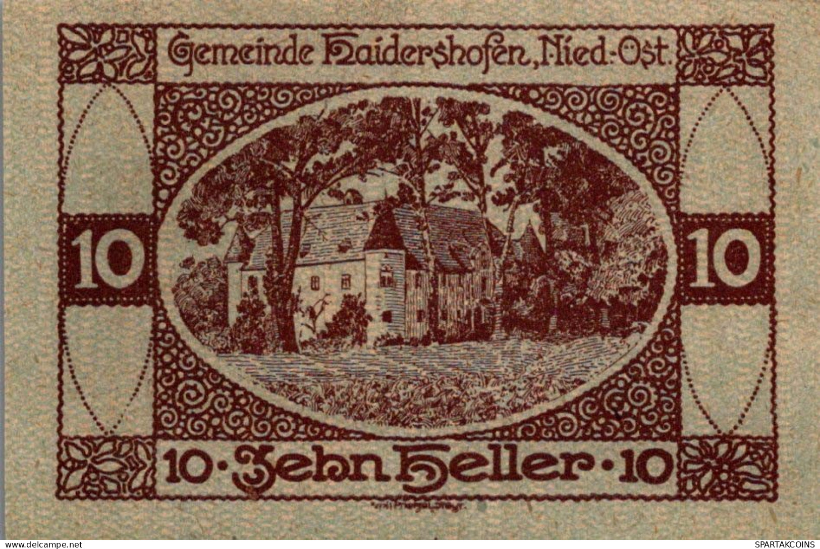 10 HELLER 1920 Stadt HAIDERSHOFEN Niedrigeren Österreich Notgeld Papiergeld Banknote #PG869 - Lokale Ausgaben