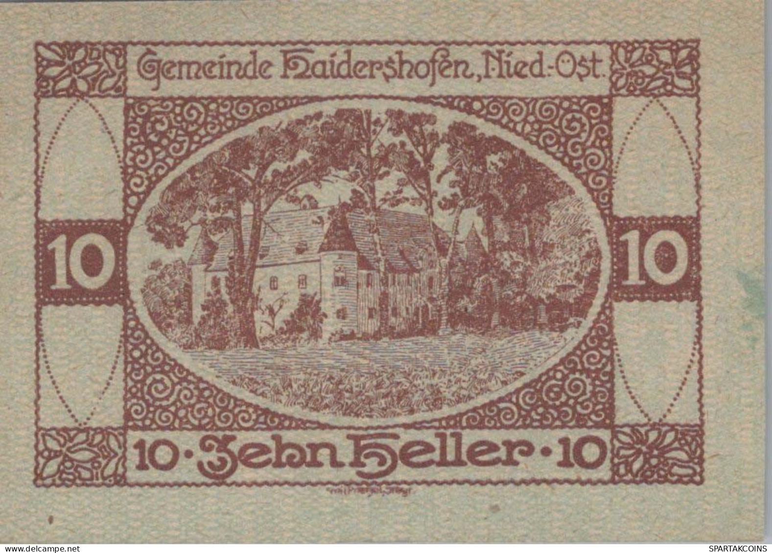10 HELLER 1920 Stadt HAIDERSHOFEN Niedrigeren Österreich UNC Österreich Notgeld #PH478 - Lokale Ausgaben