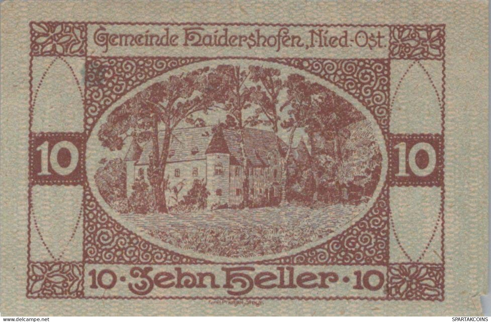 10 HELLER 1920 Stadt HAIDERSHOFEN Niedrigeren Österreich Notgeld #PD619 - [11] Local Banknote Issues