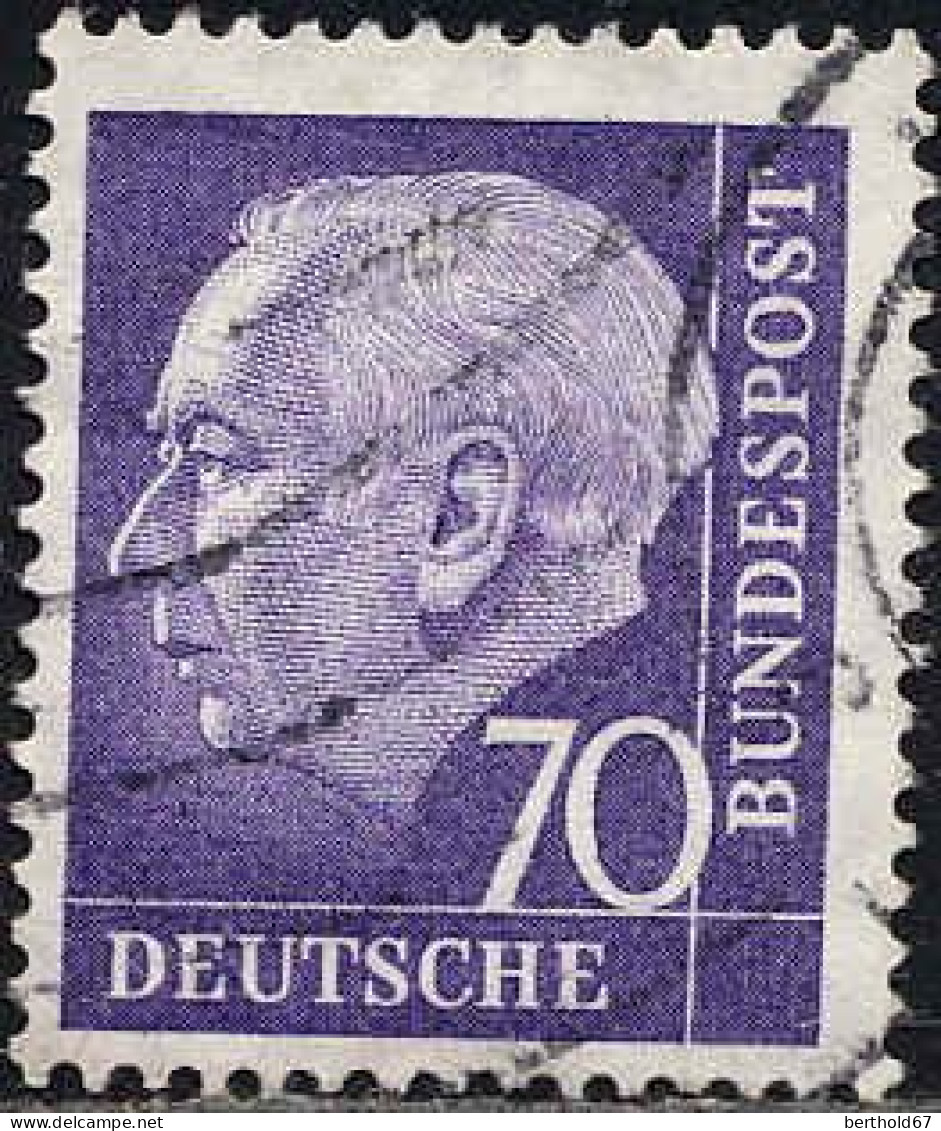 RFA Poste Obl Yv: 125A/128B Theodor Heuss Papier Blanc (cachet Rond) - Usati