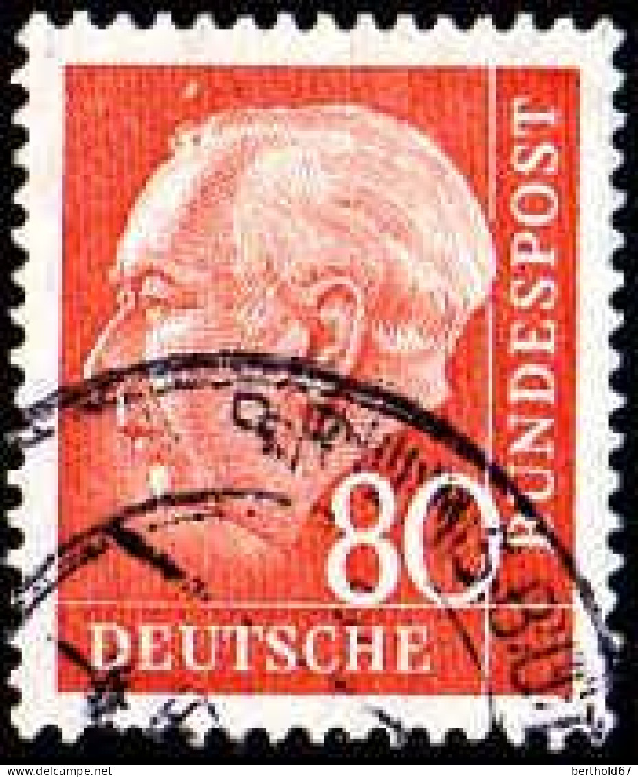 RFA Poste Obl Yv: 125A/128B Theodor Heuss Papier blanc (cachet rond)