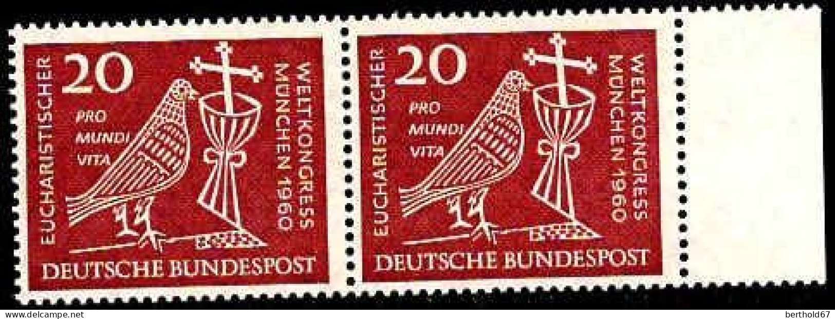 RFA Poste N** Yv: 203/204 37.Congrès Eucharistique National München Bord De Feuille Paire - Unused Stamps