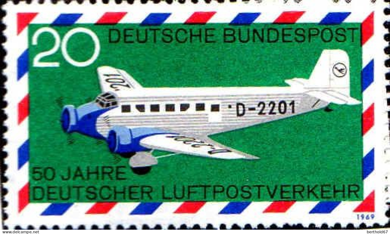 RFA Avion N** Yv:1/2 60.Jahre Deutscher Luftpostverkehr - Ongebruikt