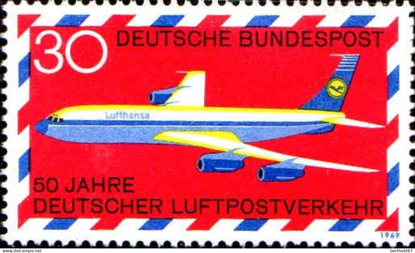 RFA Avion N** Yv:1/2 60.Jahre Deutscher Luftpostverkehr - Ongebruikt