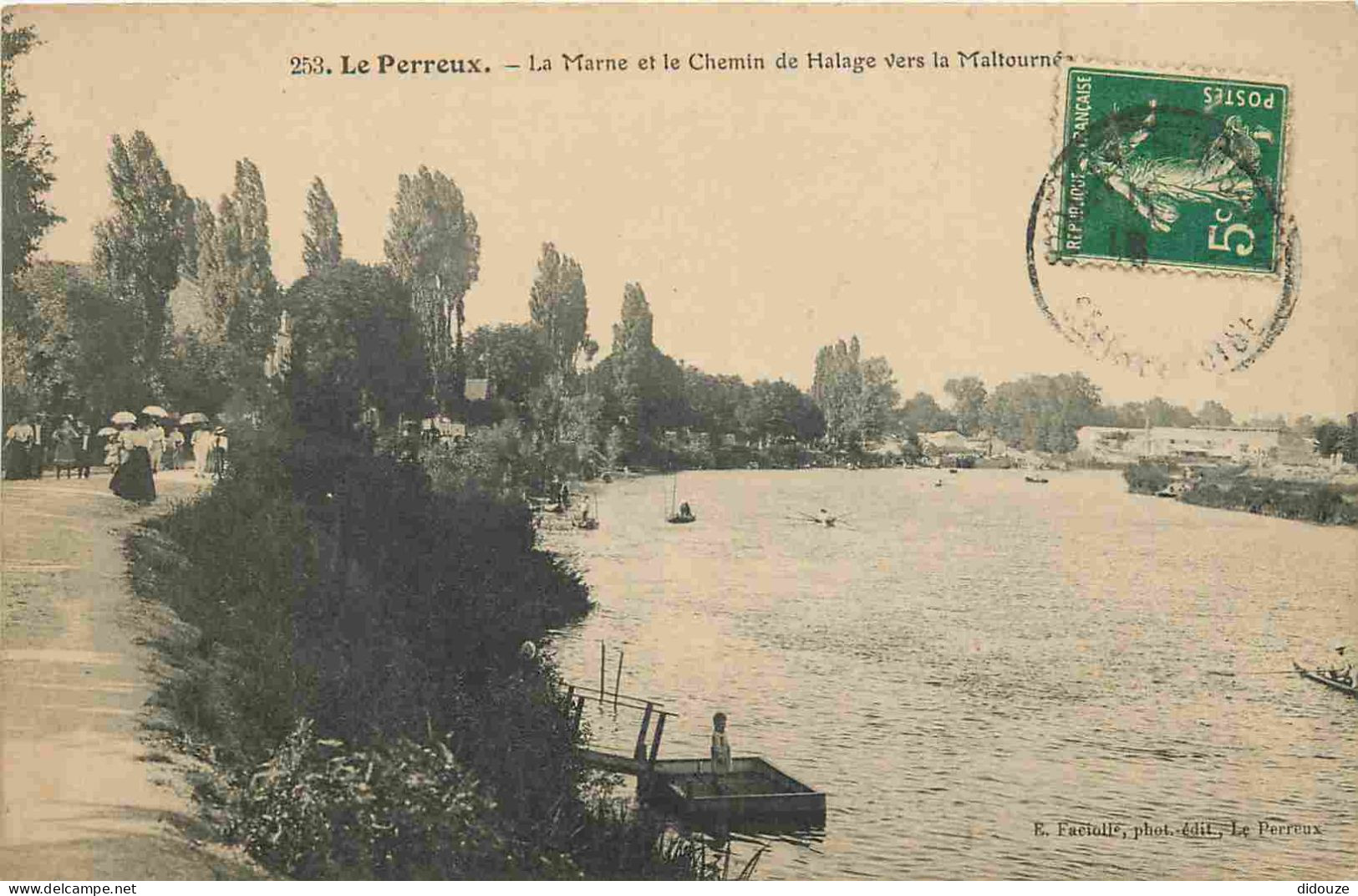 94 - Le Perreux Sur Marne - La Marne Et Le Chemin De Halage Vers La Maltournée - CPA - Oblitération Ronde De 1912 - Voir - Le Perreux Sur Marne