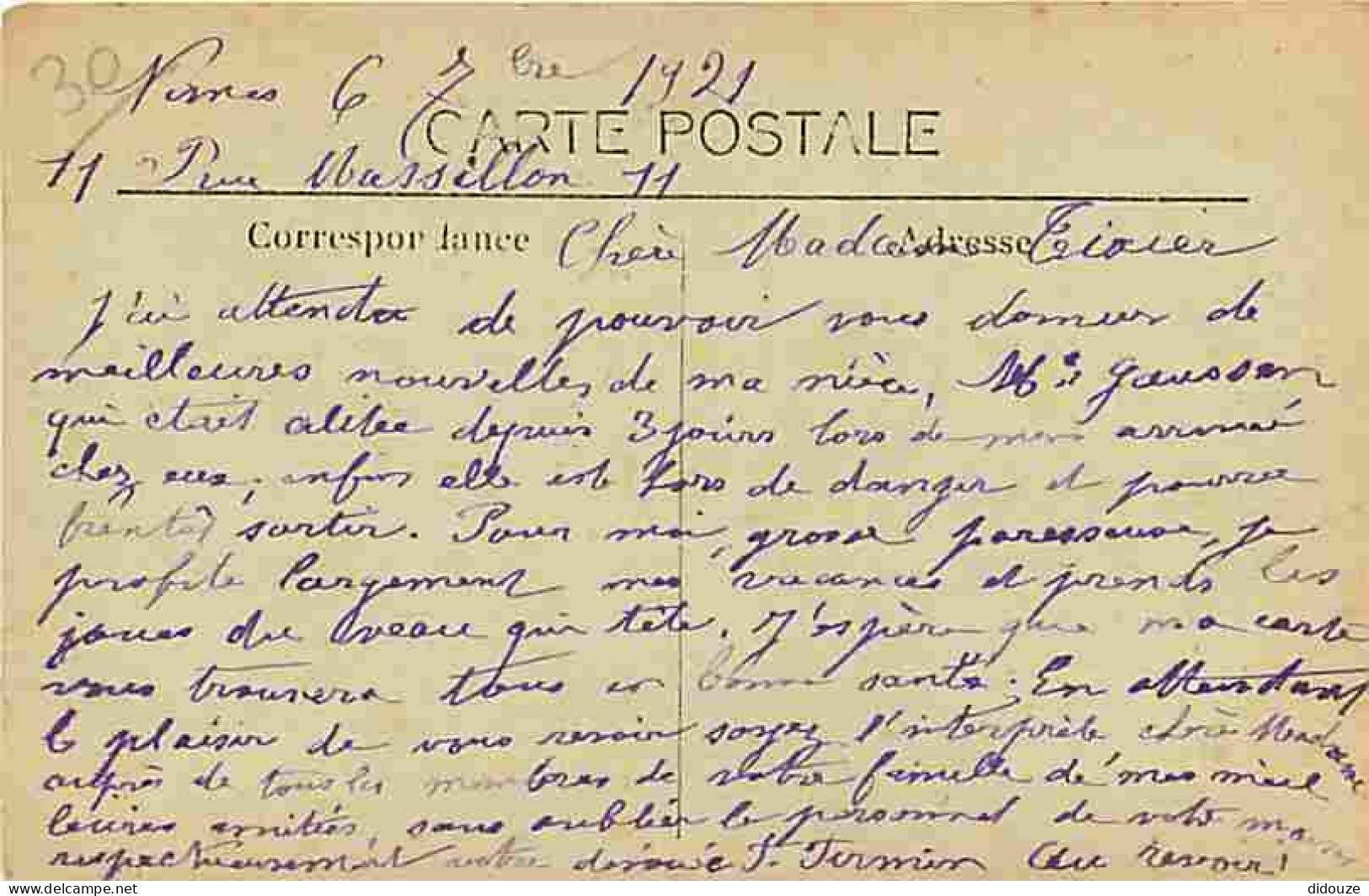 30 - Nimes - Avenue Feuchères - Animée - Correspondance - Voyagée En 1921 - CPA - Voir Scans Recto-Verso - Nîmes