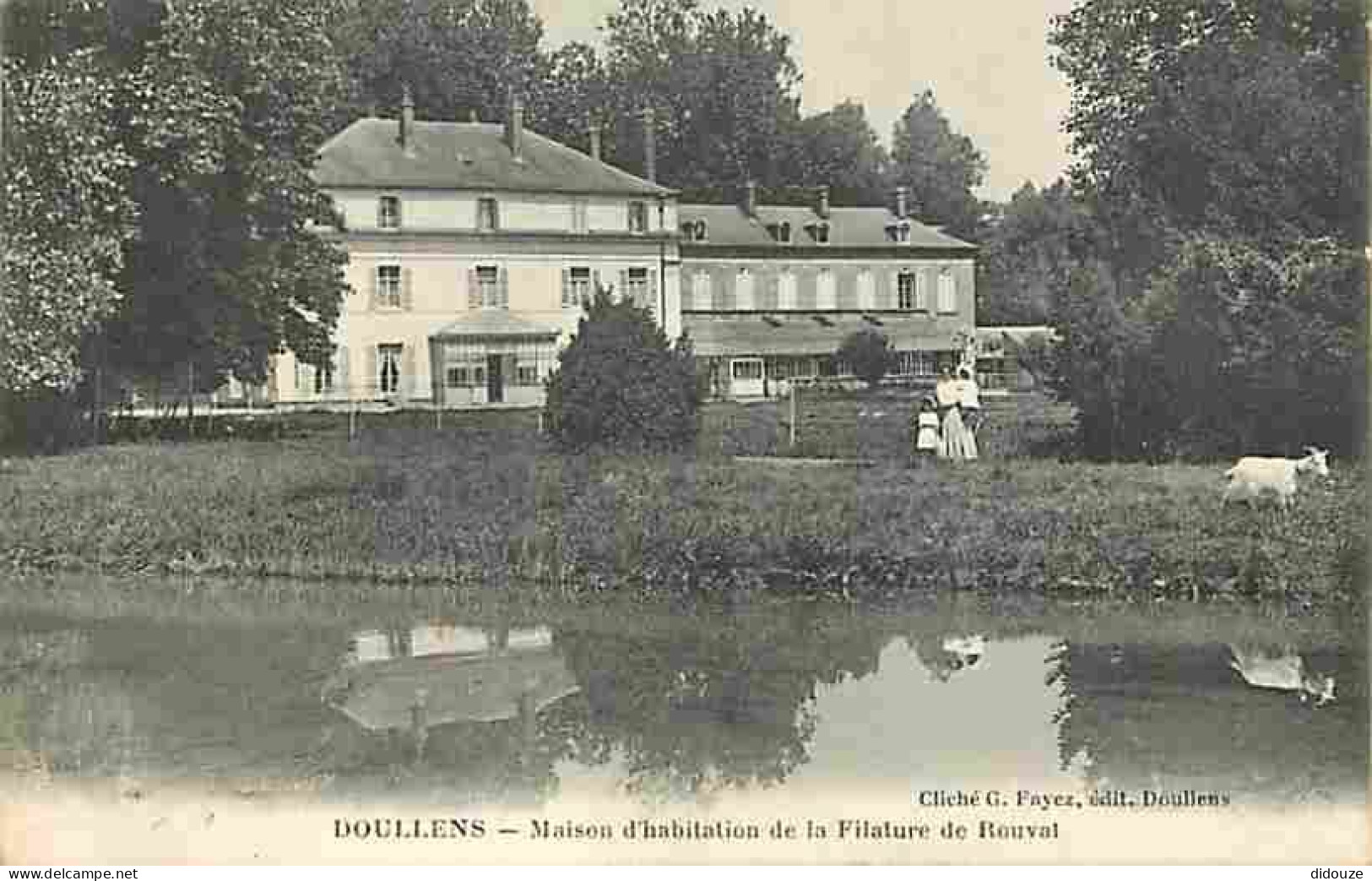 80 - Doullens - Maison D'habitation De La Filature De Rouval - Animée - Chèvre - CPA - Voir Scans Recto-Verso - Doullens