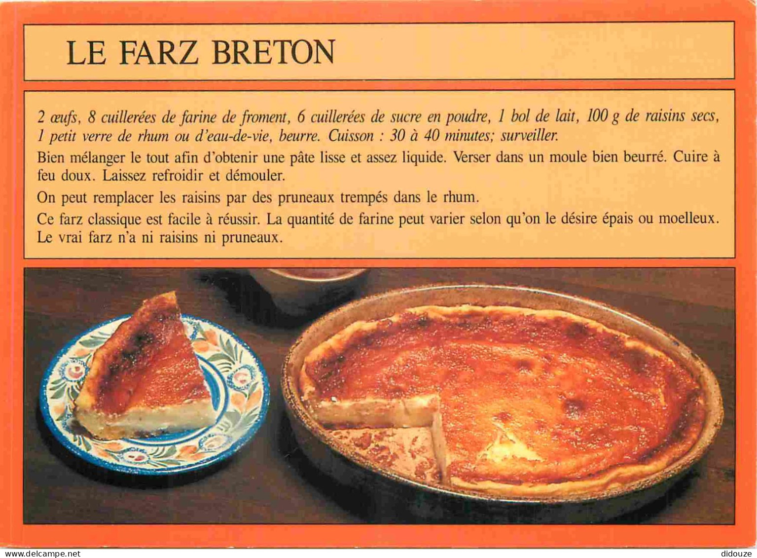 Recettes De Cuisine - Farz Breton - Bretagne - Gastronomie - CPM - Carte Neuve - Voir Scans Recto-Verso - Recipes (cooking)