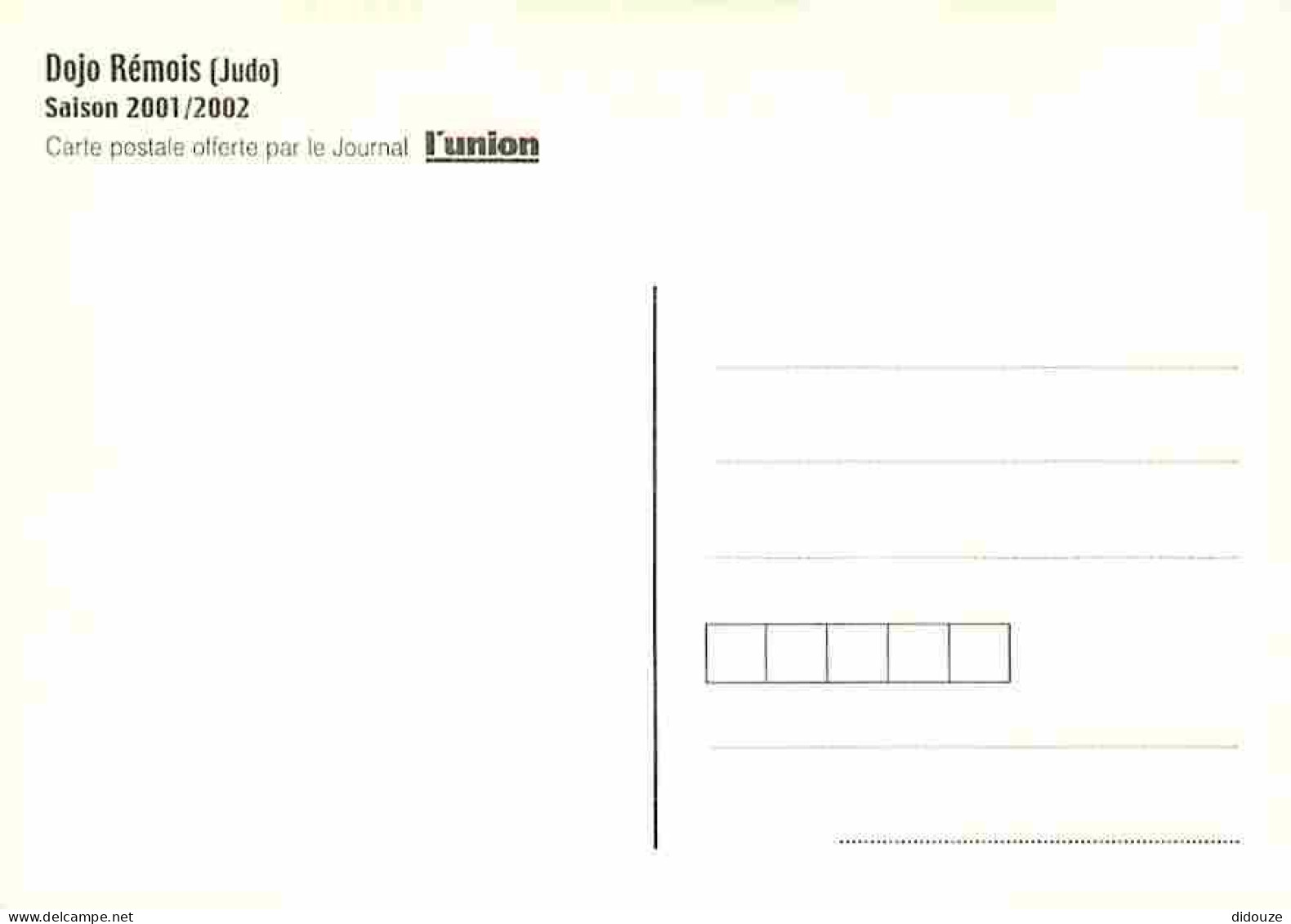 Sports - Judo - Reims - Dojo Rémois - Saison 2001 2002 - CPM - Voir Scans Recto-Verso - Andere & Zonder Classificatie