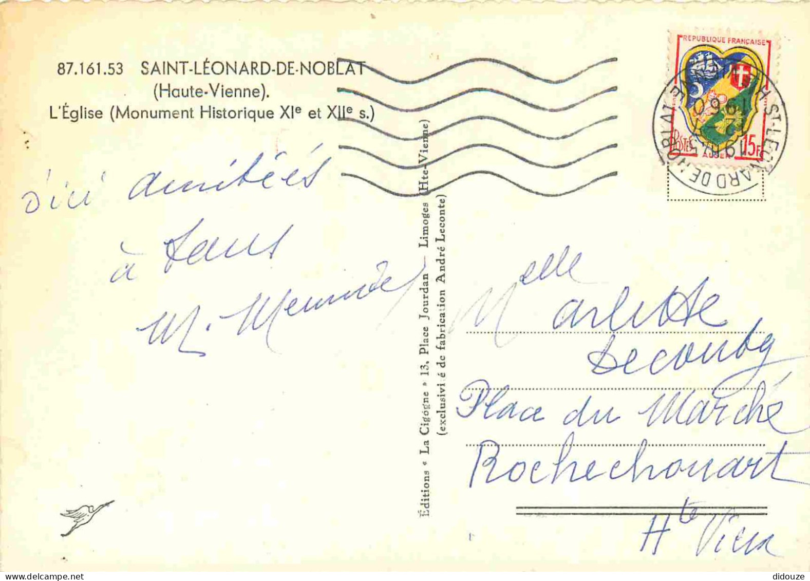 87 - Saint Léonard De Noblat - L'Eglise - Carte Dentelée - CPSM Grand Format - Voir Scans Recto-Verso - Saint Leonard De Noblat