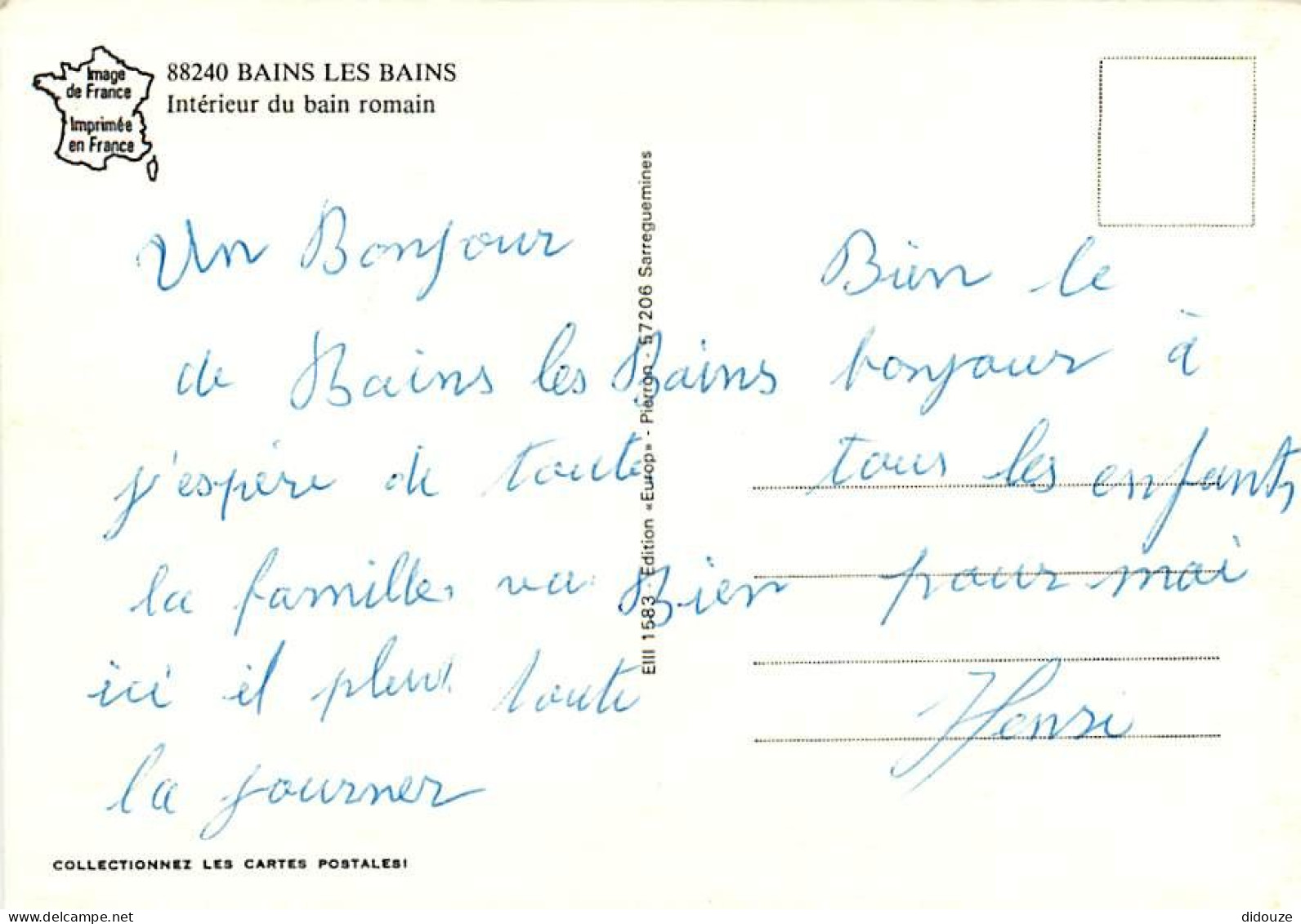 88 - Bains Les Bains - Intérieur Du Bain Romain - CPM - Voir Scans Recto-Verso - Bains Les Bains