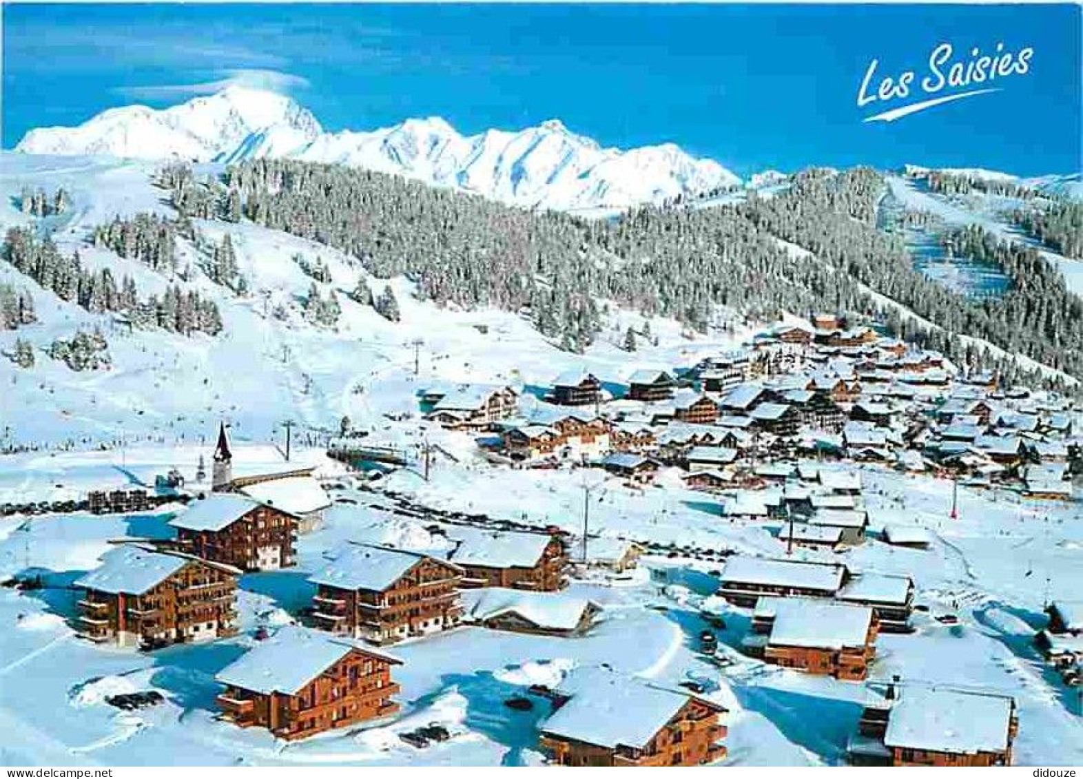 73 - Les Saisies - Vue D'ensemble - En Fond Le Mont Blanc - CPM - Voir Scans Recto-Verso - Autres & Non Classés