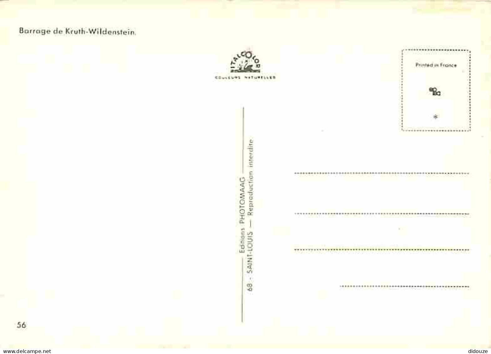 68 - Kruth-Wildenstein - Le Barrage - CPM - Voir Scans Recto-Verso - Autres & Non Classés