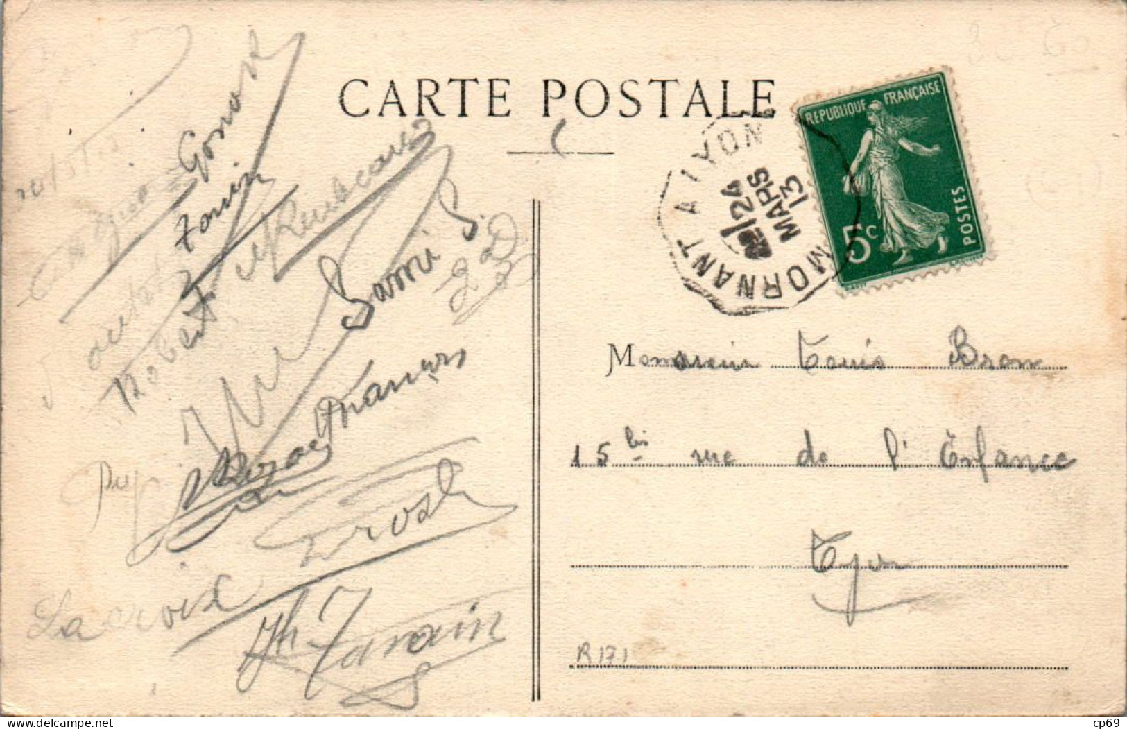 Rontalon Canton De Mornant La Place Rhône 69510 Cpa Voyagée En 1913 En B.Etat - Sonstige & Ohne Zuordnung