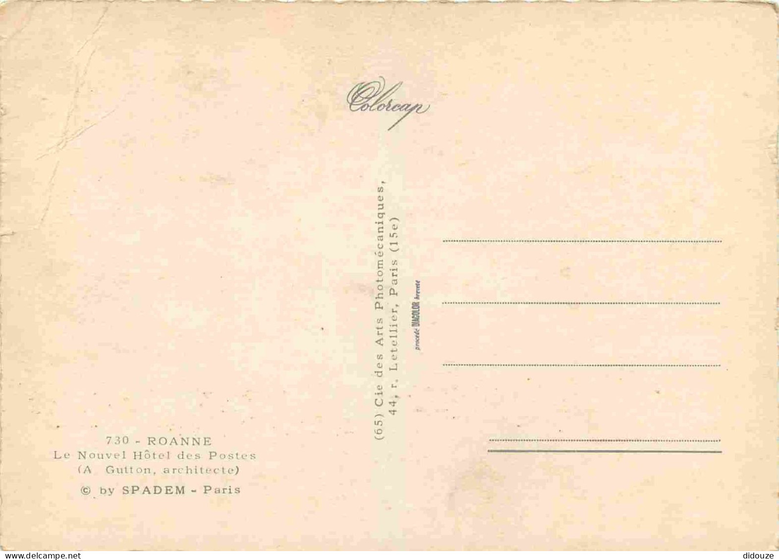 42 - Roanne - Le Nouvel Hôtel Des Postes - Automobiles - Carte Dentelée - CPSM Grand Format - Etat Froissures Visibles - - Roanne