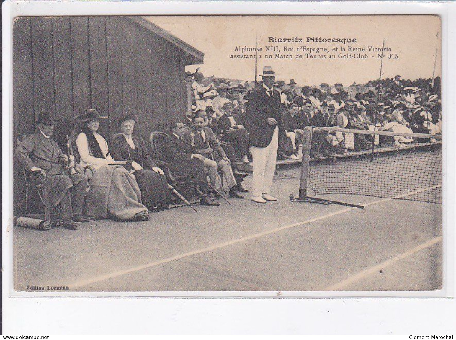 BIARRITZ:  Alphonse XIII, Roi D'espagne Et La Reine Victoria Au Match De Tennis - état - Biarritz