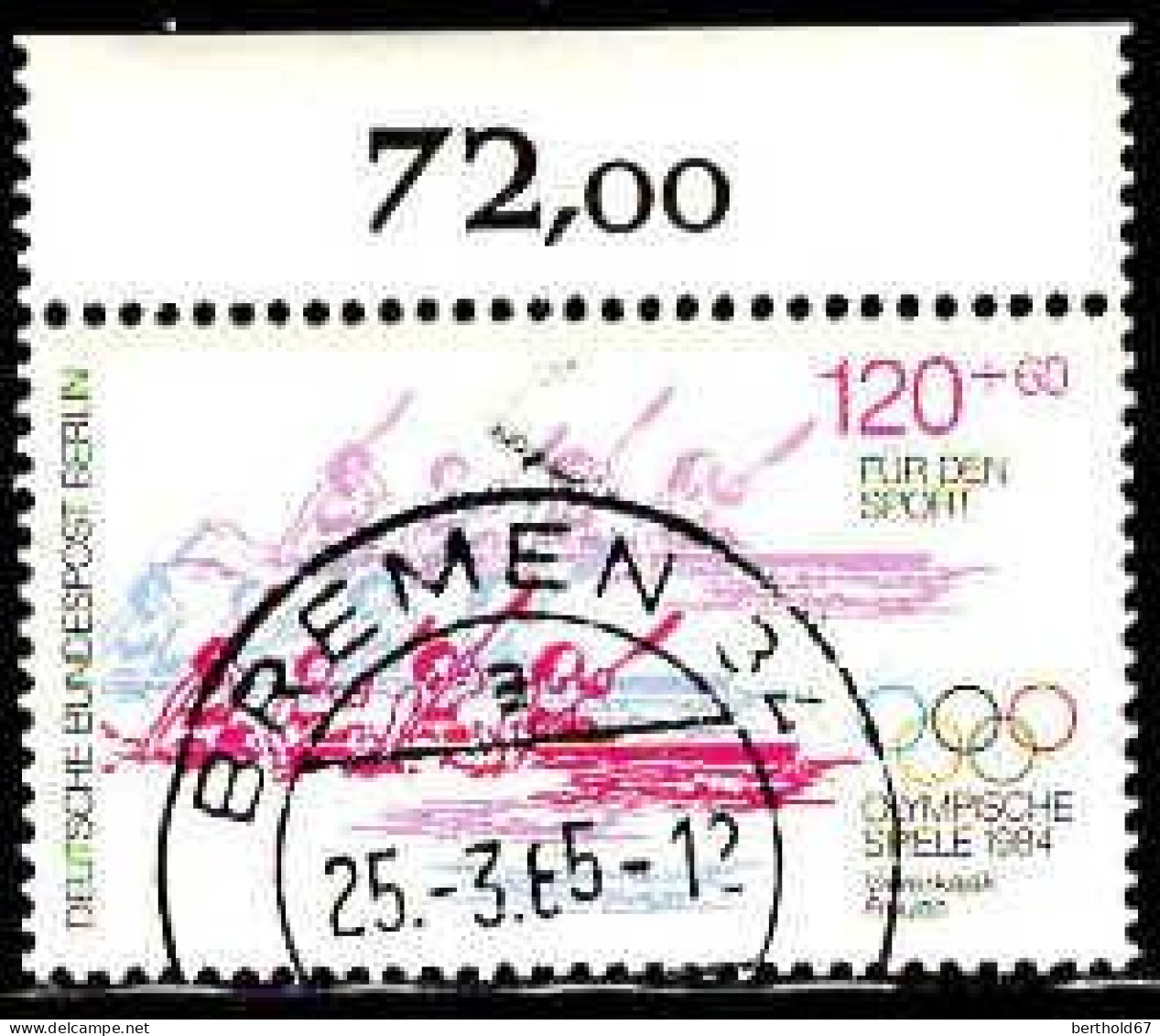 Berlin Poste Obl Yv:677/679 Pour Le Sport Jeux Olympiques 1984 Bord De Feuille (TB Cachet Rond) - Gebraucht
