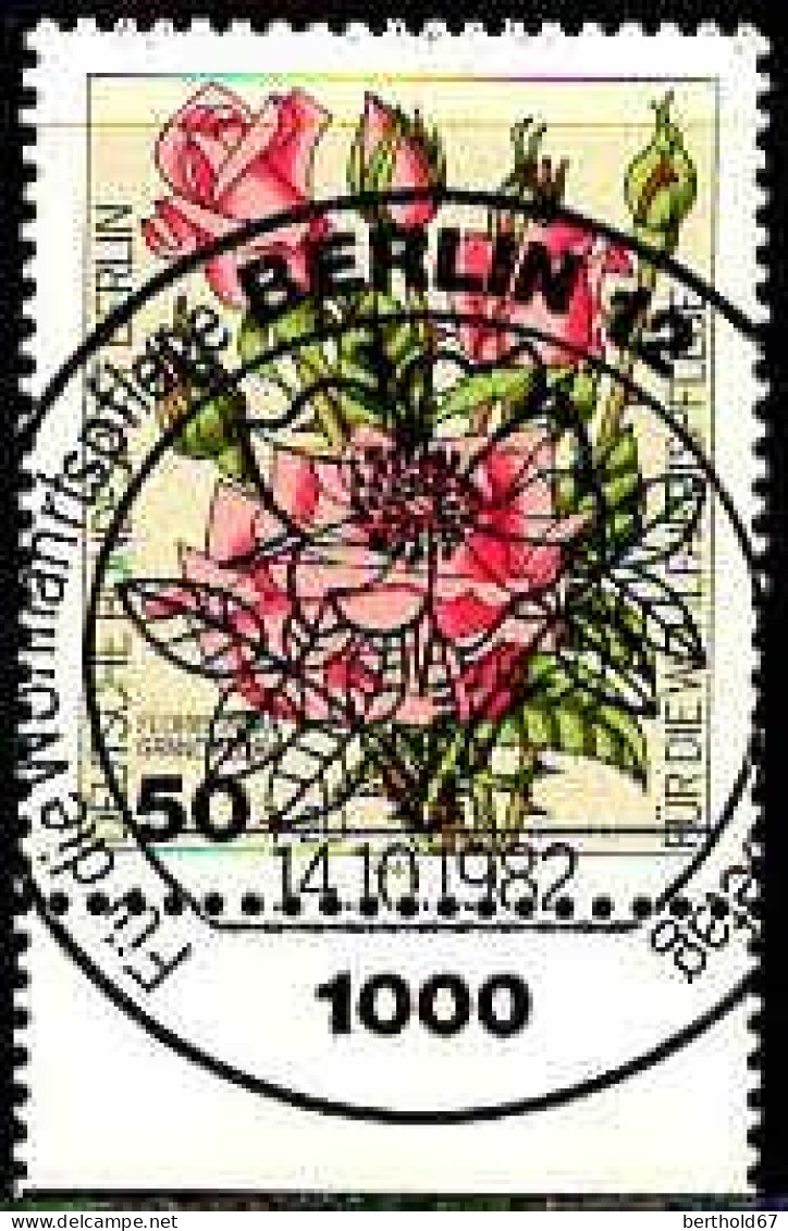 Berlin Poste Obl Yv:641/644 Bienfaisance Roses De Jardin Bord De Feuille (TB Cachet Rond) - Gebruikt