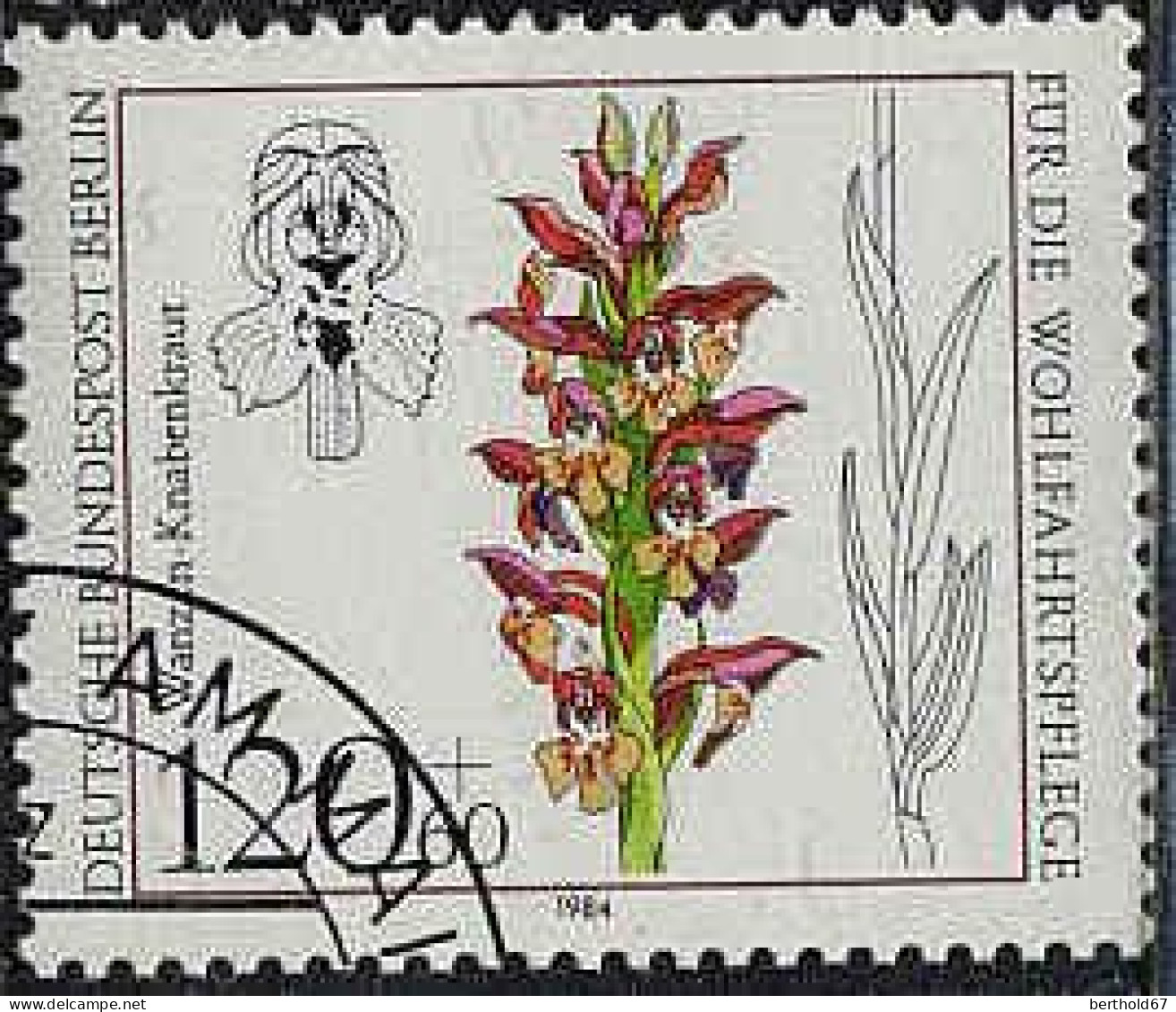 Berlin Poste Obl Yv:685/688 Bienfaisance Orchidées (Beau Cachet Rond) - Gebraucht