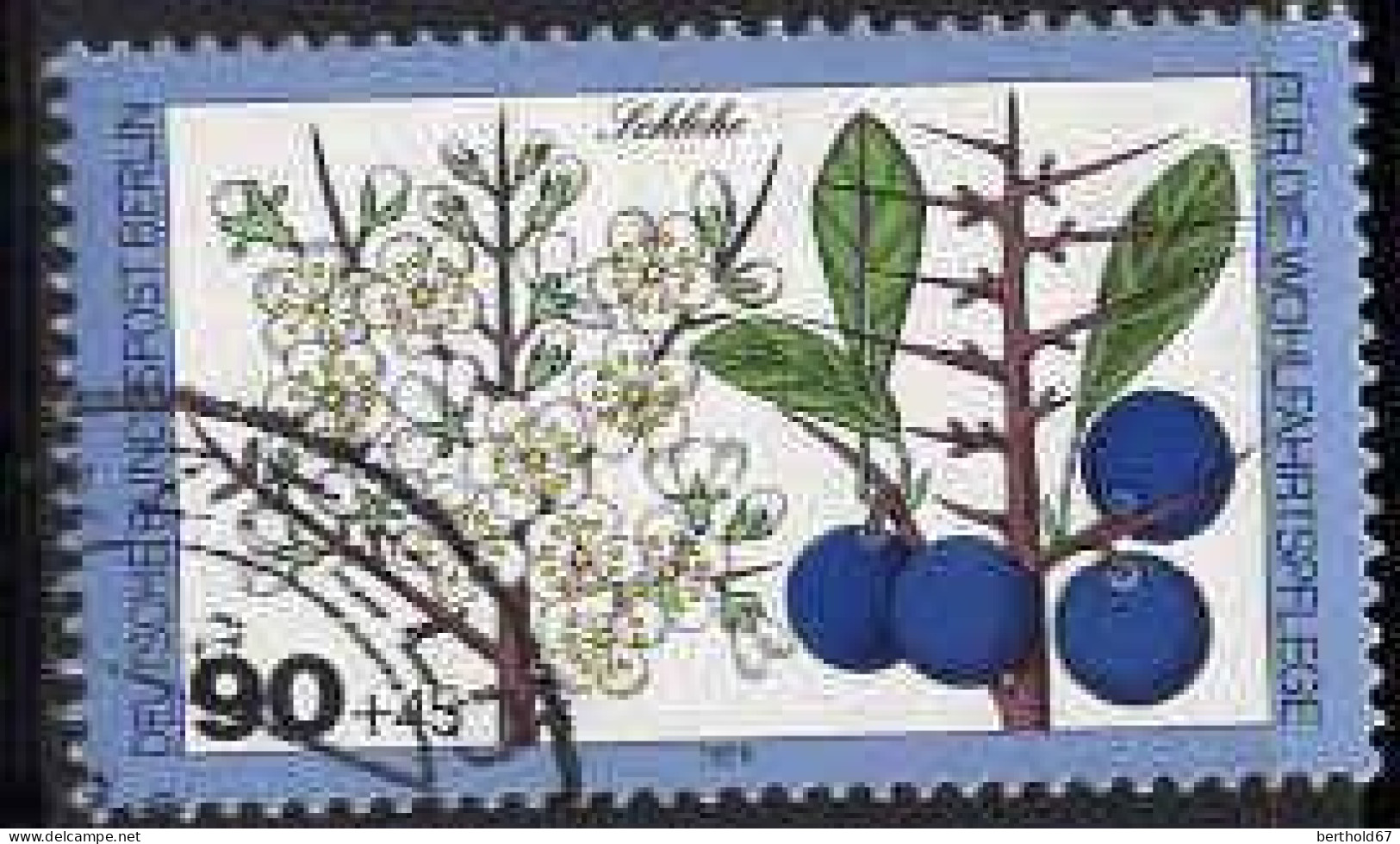 Berlin Poste Obl Yv:568/571 Bienfaisance Feuilles Fleurs Fruits Des Bois (cachet Rond) - Gebruikt
