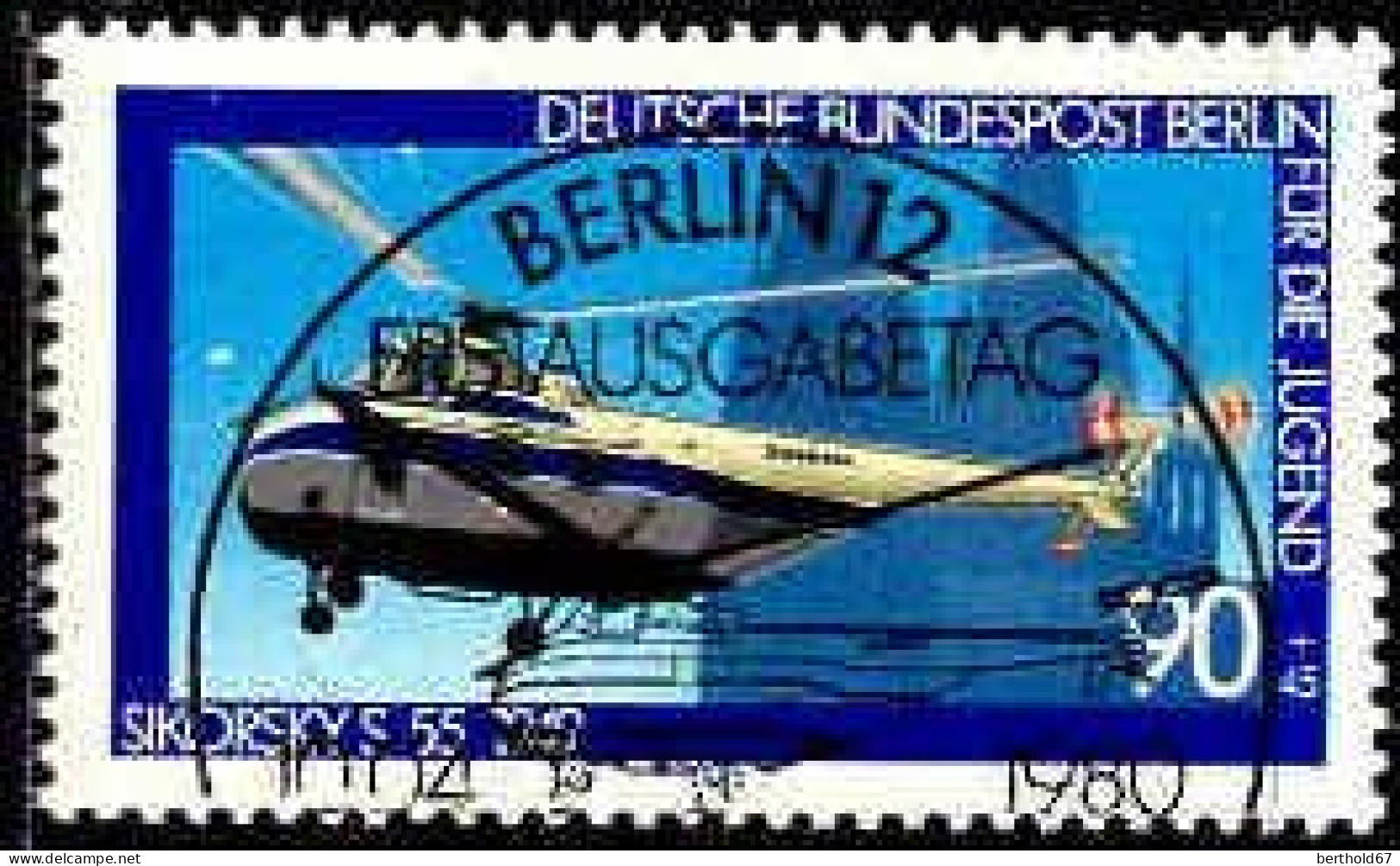 Berlin Poste Obl Yv:578/581 Pour La Jeunesse Aéronautique (TB Cachet Rond) - Oblitérés