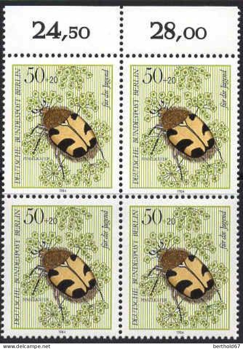 Berlin Poste N** Yv:673/676 Pour La Jeunesse Insectes (Bloc De 4) - Unused Stamps