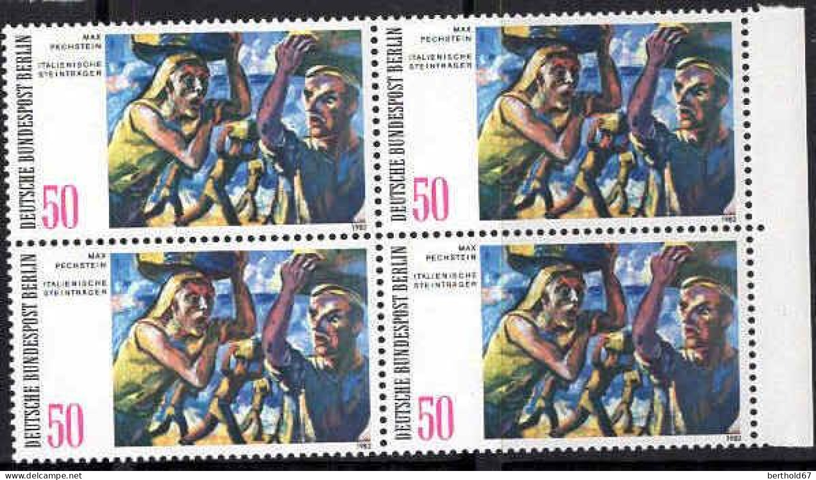 Berlin Poste N** Yv:639/640 Tableaux De Max Pechstein & Otto Mueller Bloc De 4 - Unused Stamps