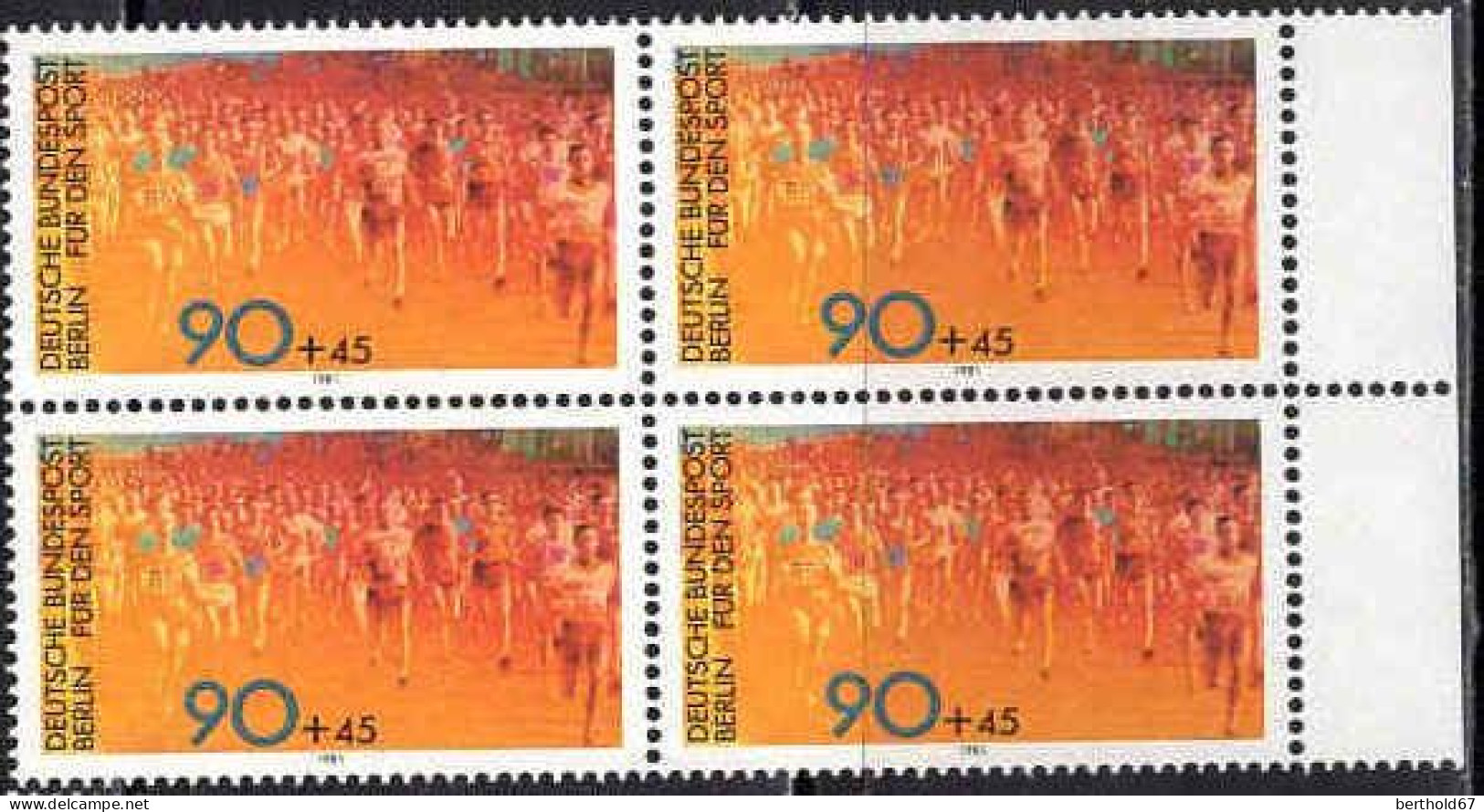 Berlin Poste N** Yv:606/607 Pour Le Sport Gymnastique & Course Bloc De 4 - Unused Stamps