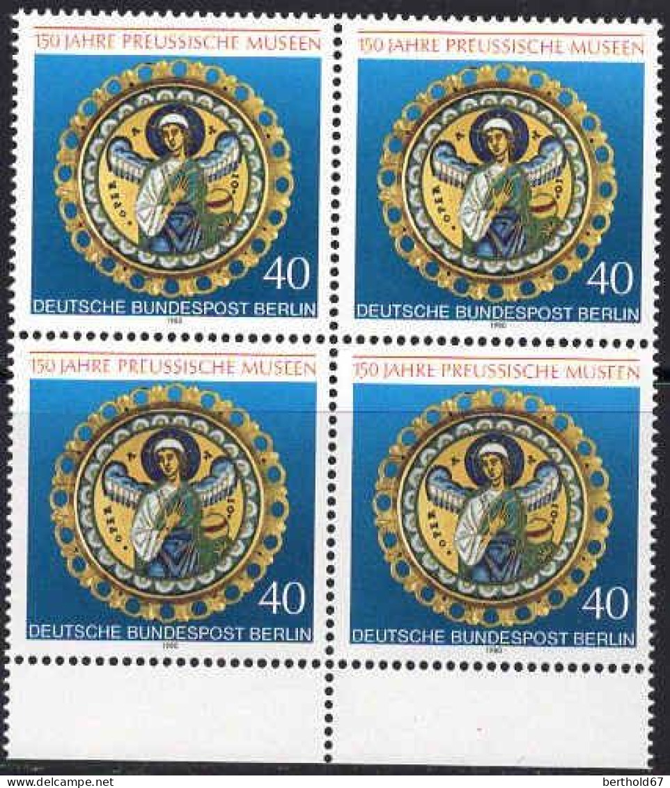 Berlin Poste N** Yv:586/587 125.Anniversaire Des Musées Prussiens De Berlin (Bloc De 4) - Unused Stamps